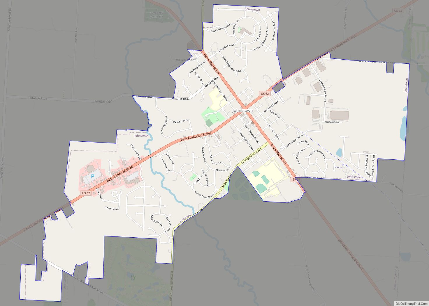 Map of Johnstown village, Ohio
