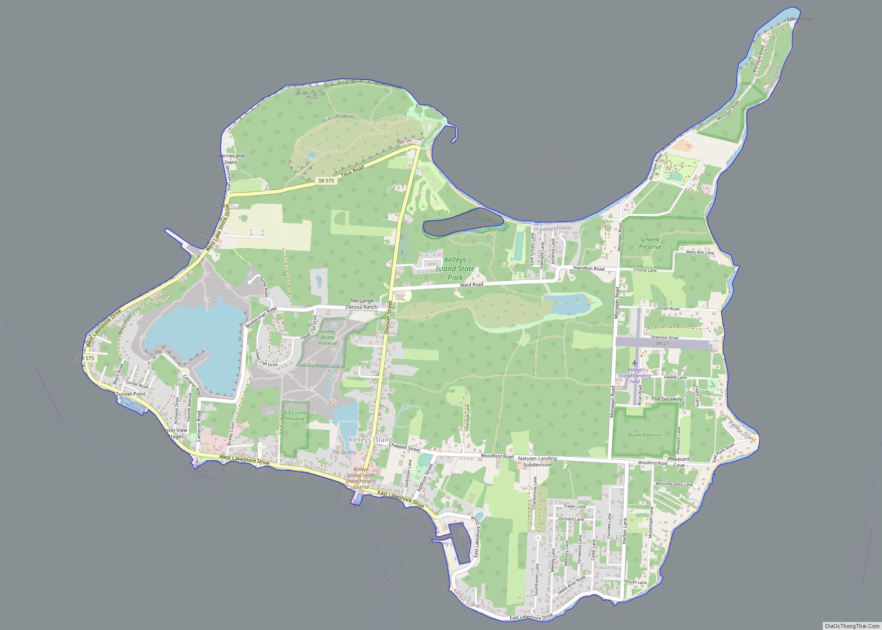 Map of Kelleys Island village