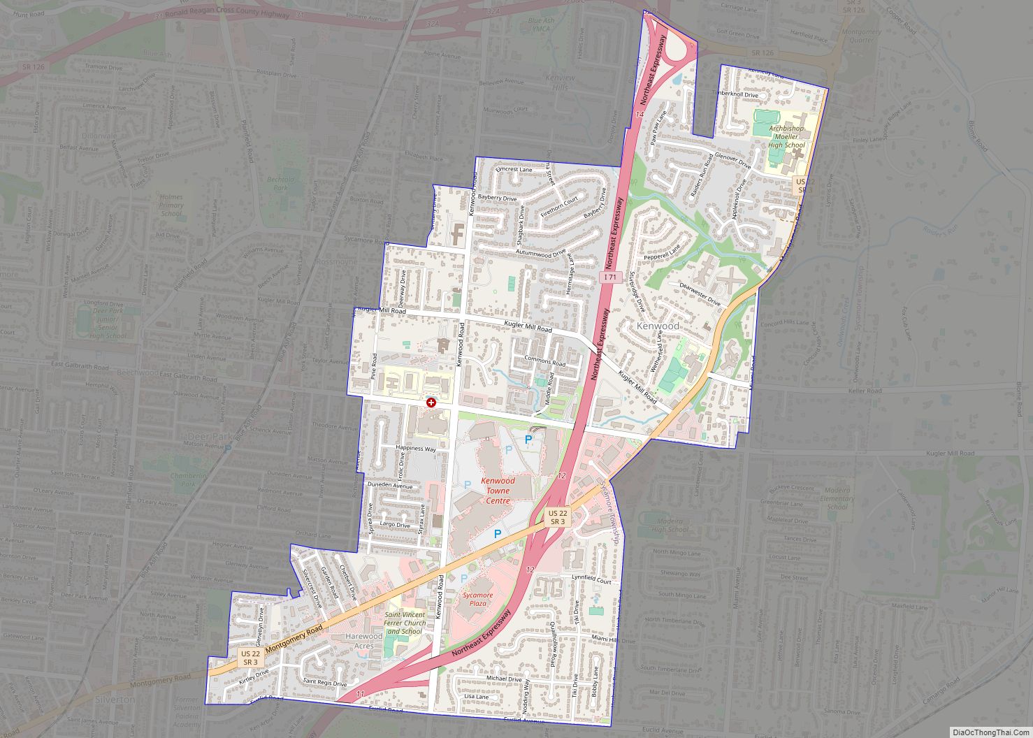 Map of Kenwood CDP, Ohio