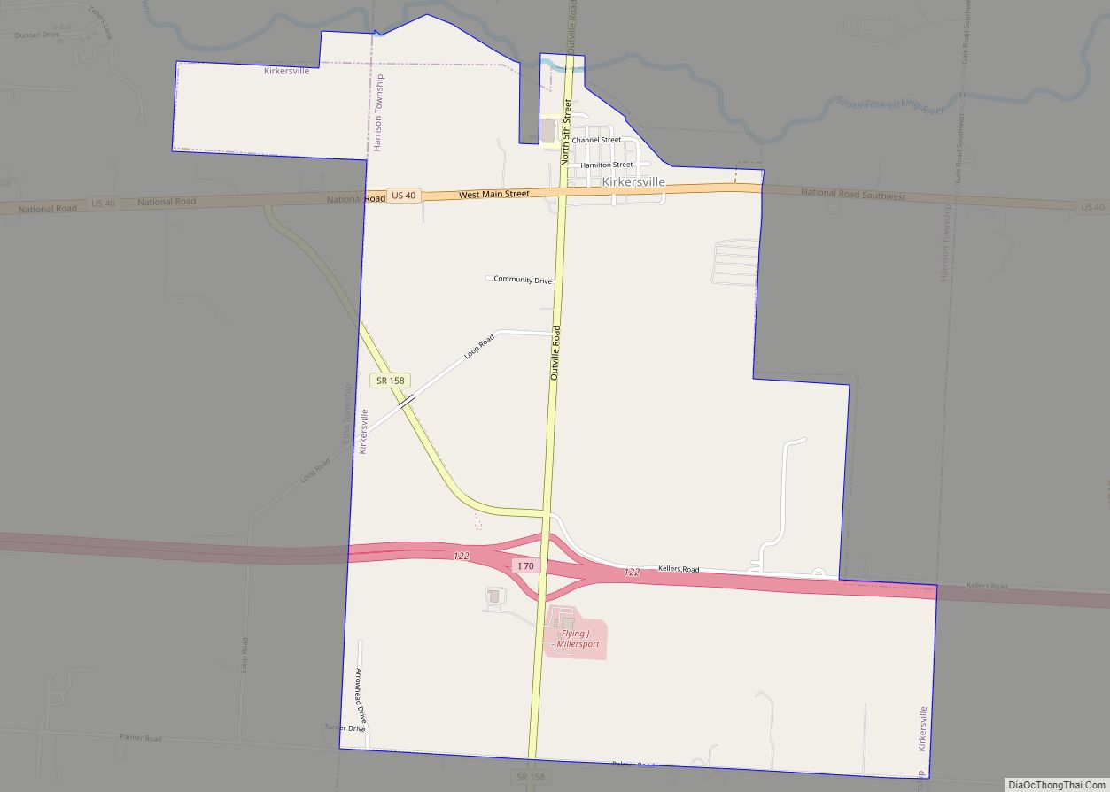 Map of Kirkersville village