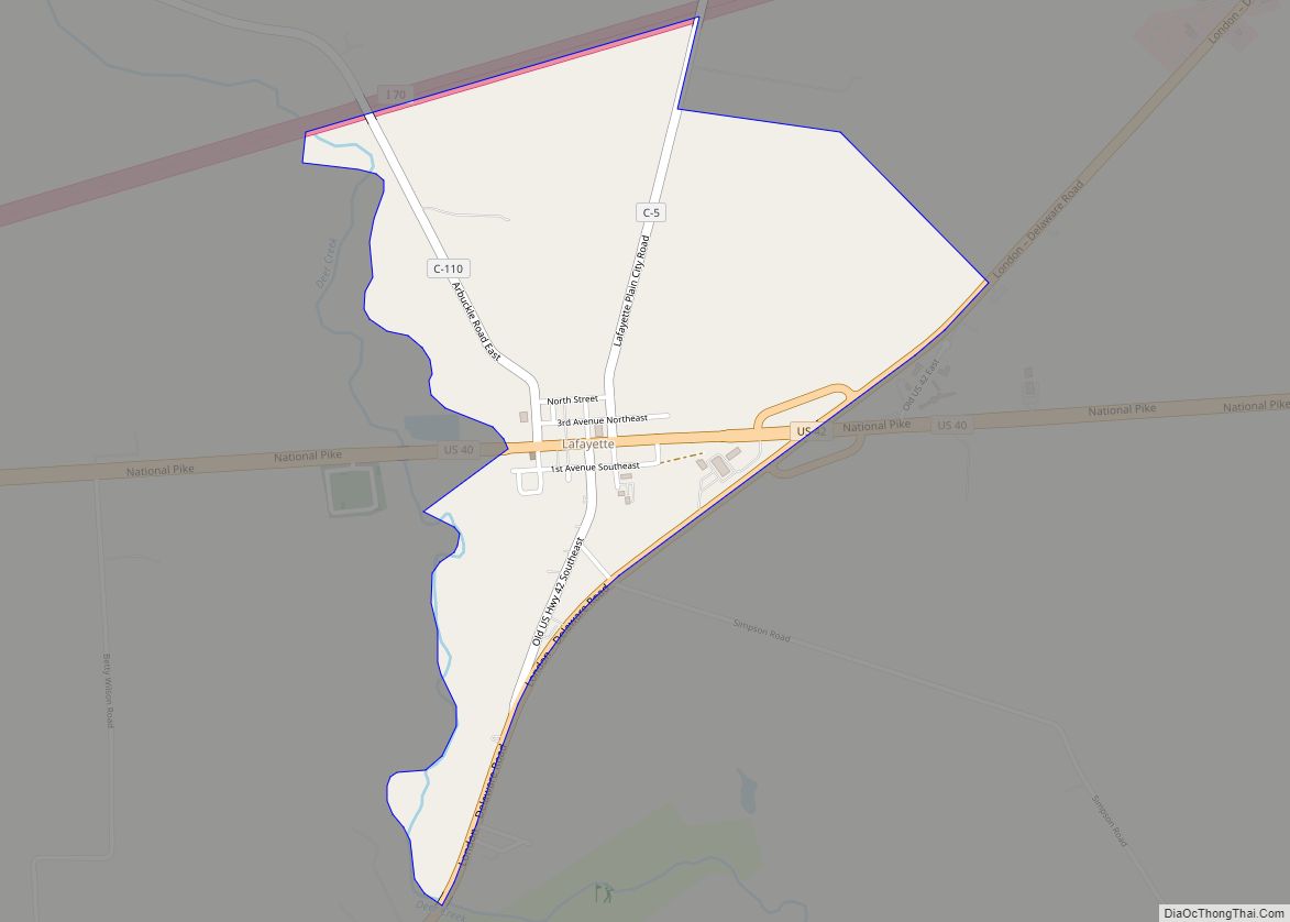 Map of Lafayette CDP, Ohio