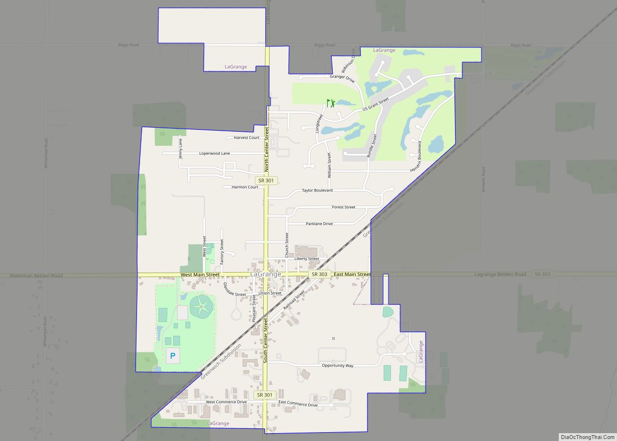 Map of LaGrange village, Ohio