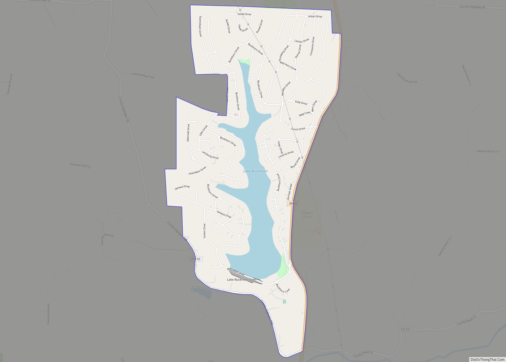 Map of Lake Buckhorn CDP