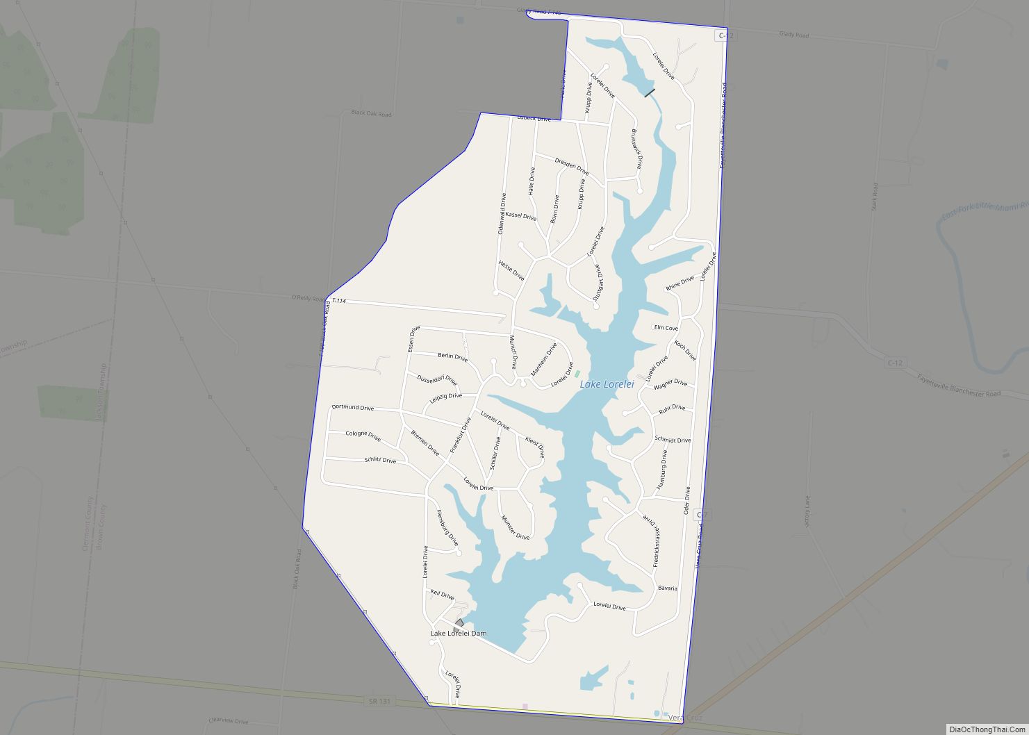 Map of Lake Lorelei CDP