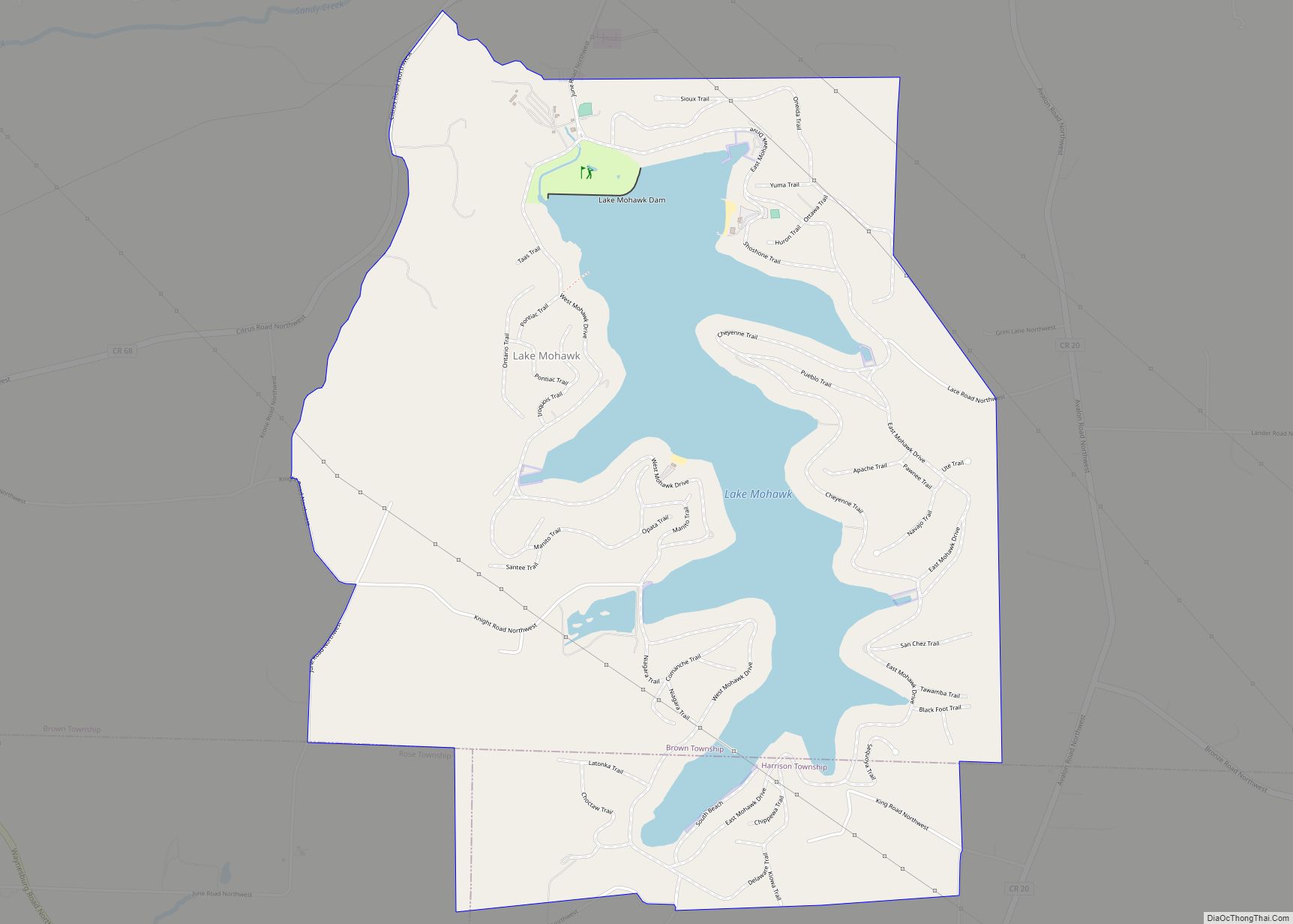 Map of Lake Mohawk CDP, Ohio