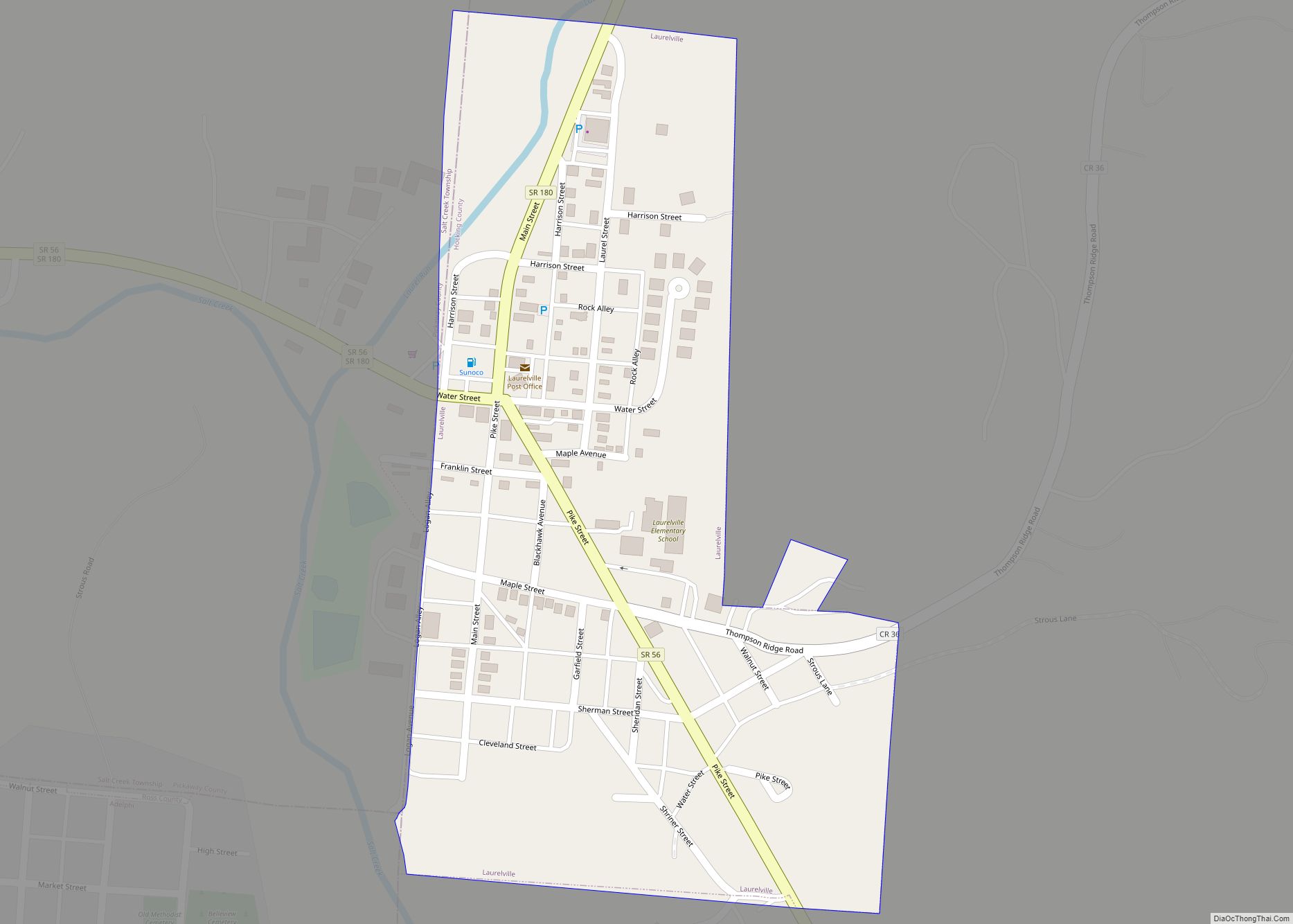 Map of Laurelville village
