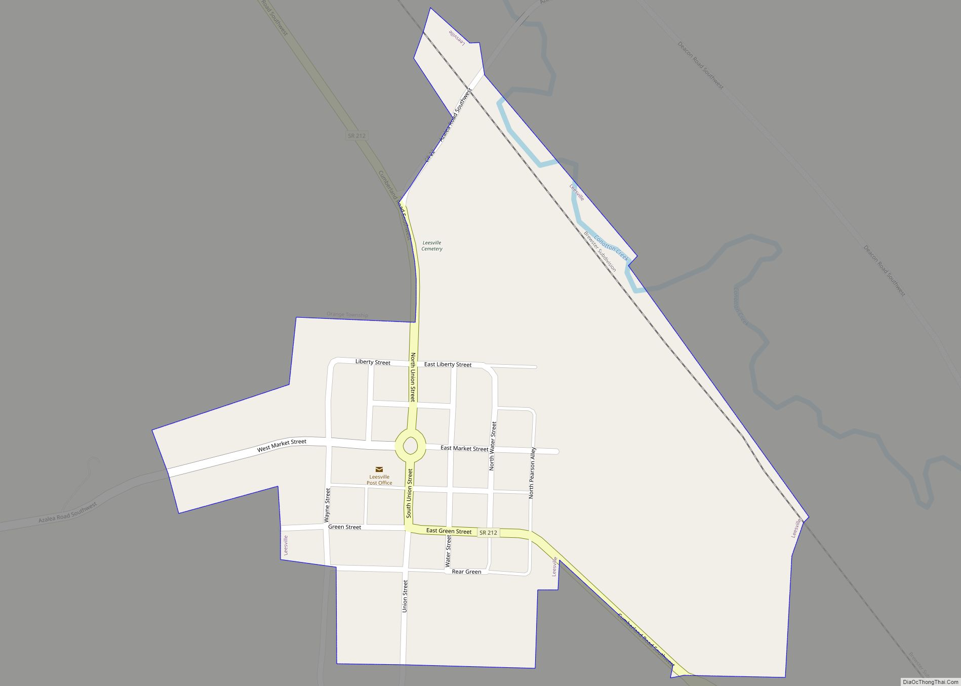 Map of Leesville village, Ohio