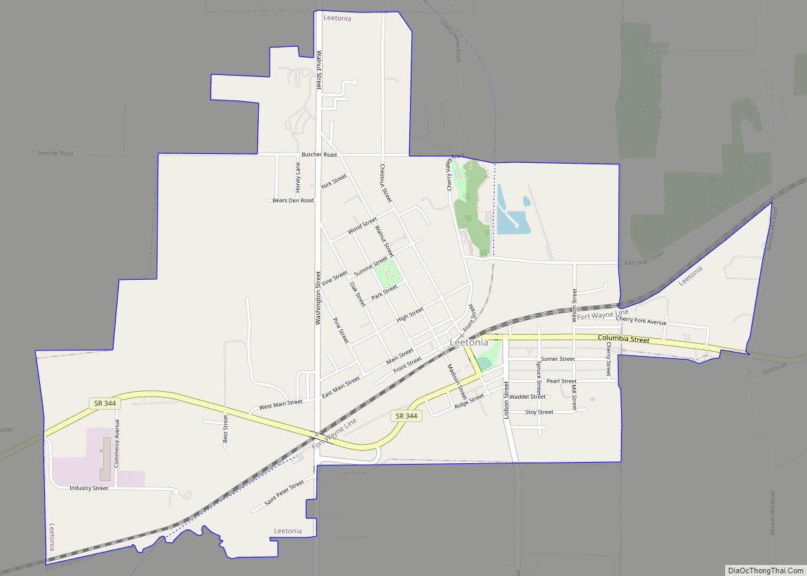 Map of Leetonia village