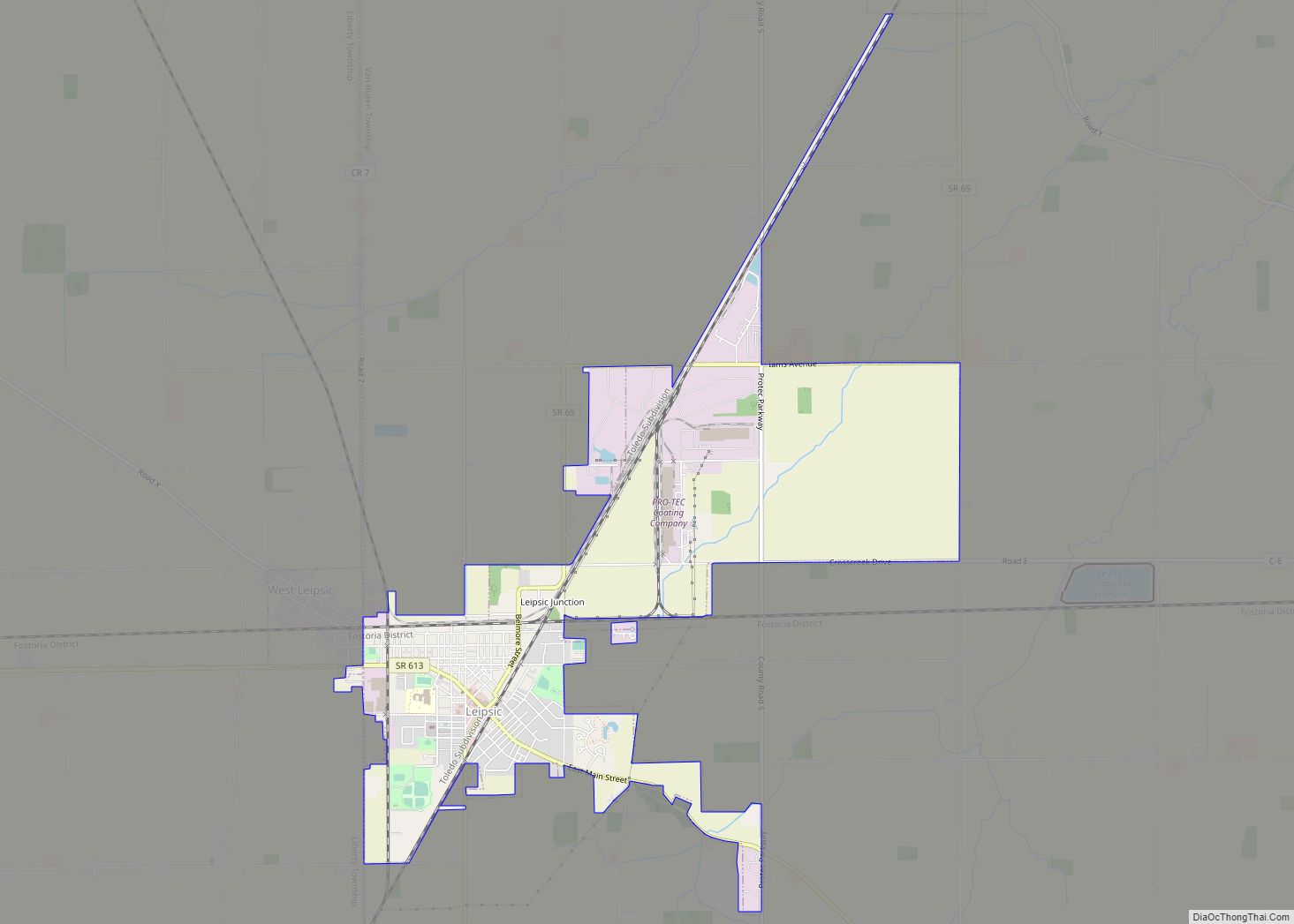 Map of Leipsic village, Ohio