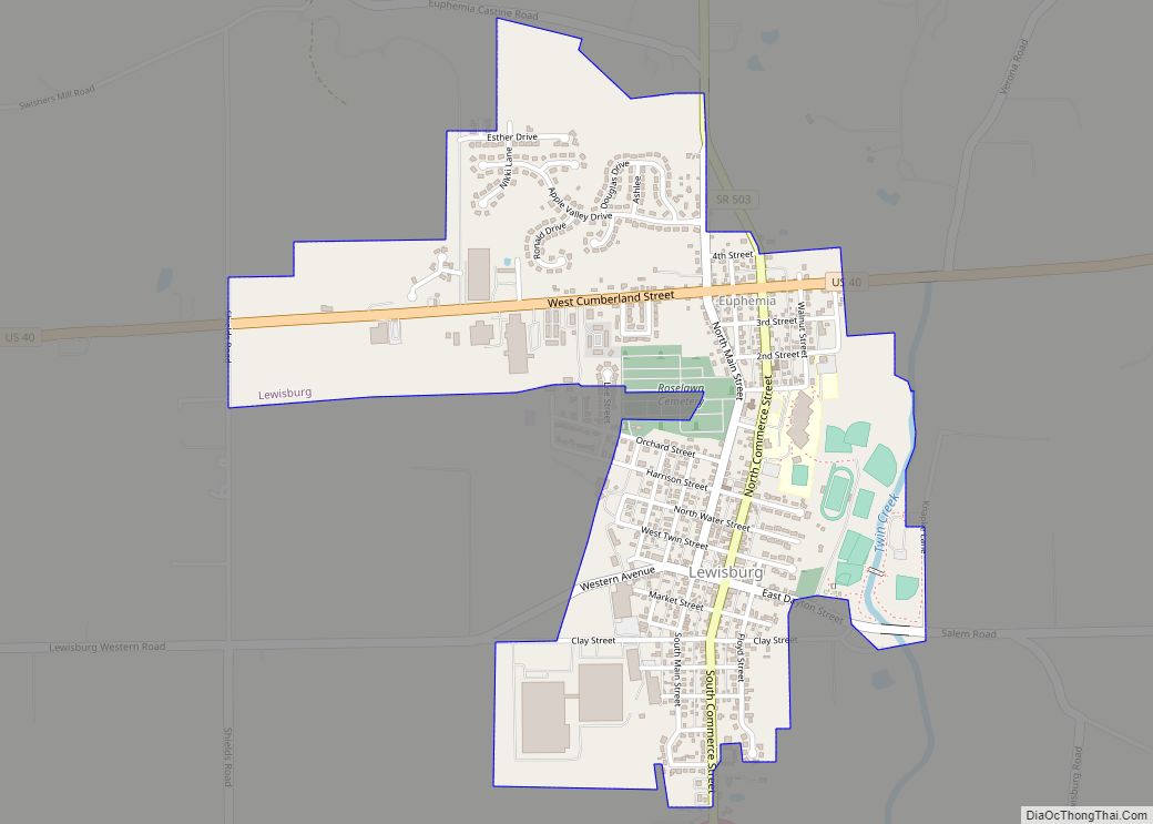 Map of Lewisburg village, Ohio