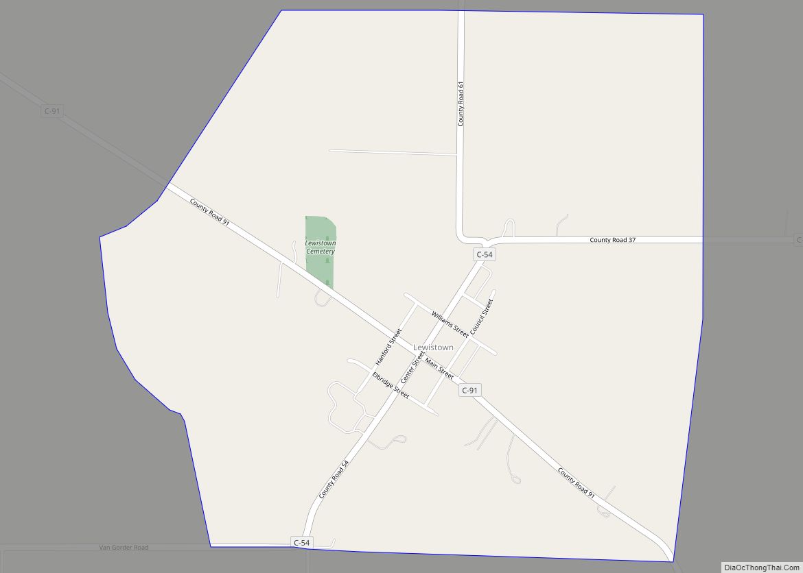 Map of Lewistown CDP, Ohio