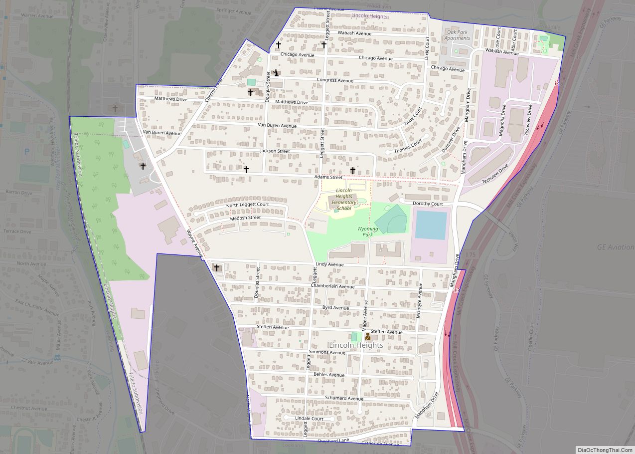 Map of Lincoln Heights village