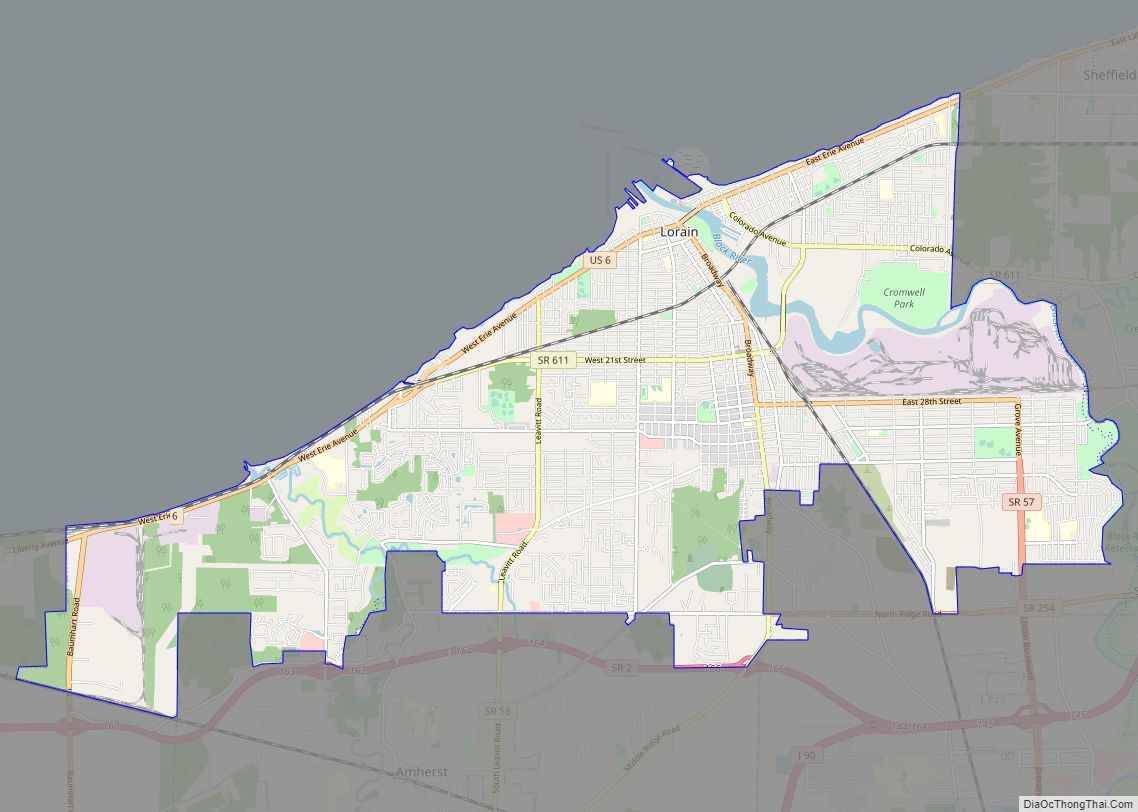 Map of Lorain city