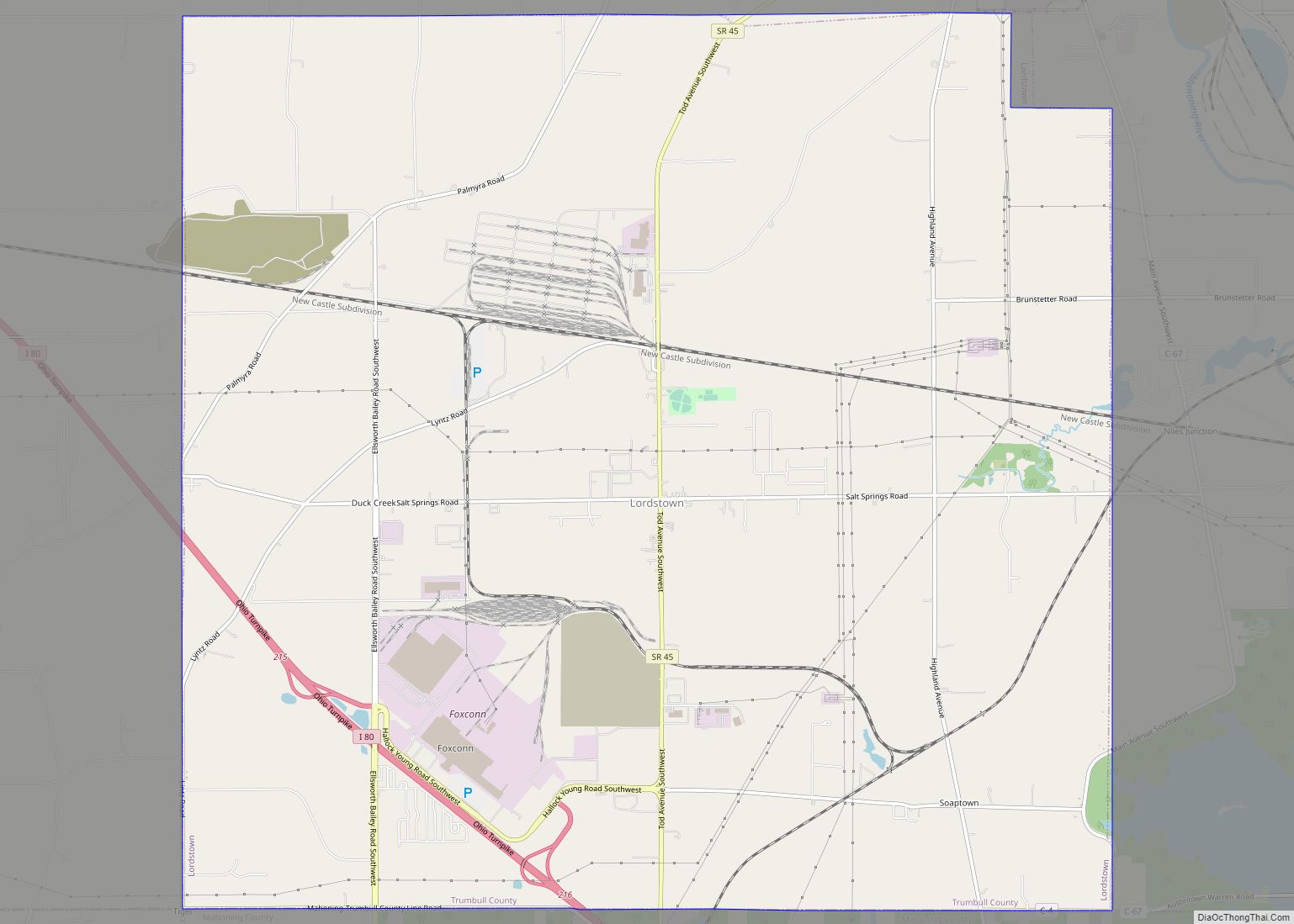 Map of Lordstown village