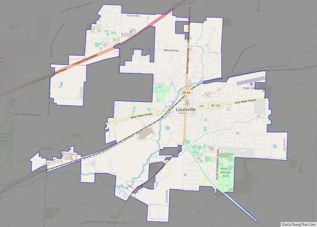 Map of Louisville city, Ohio