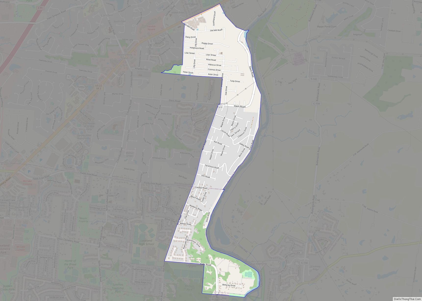 Map of Loveland Park CDP