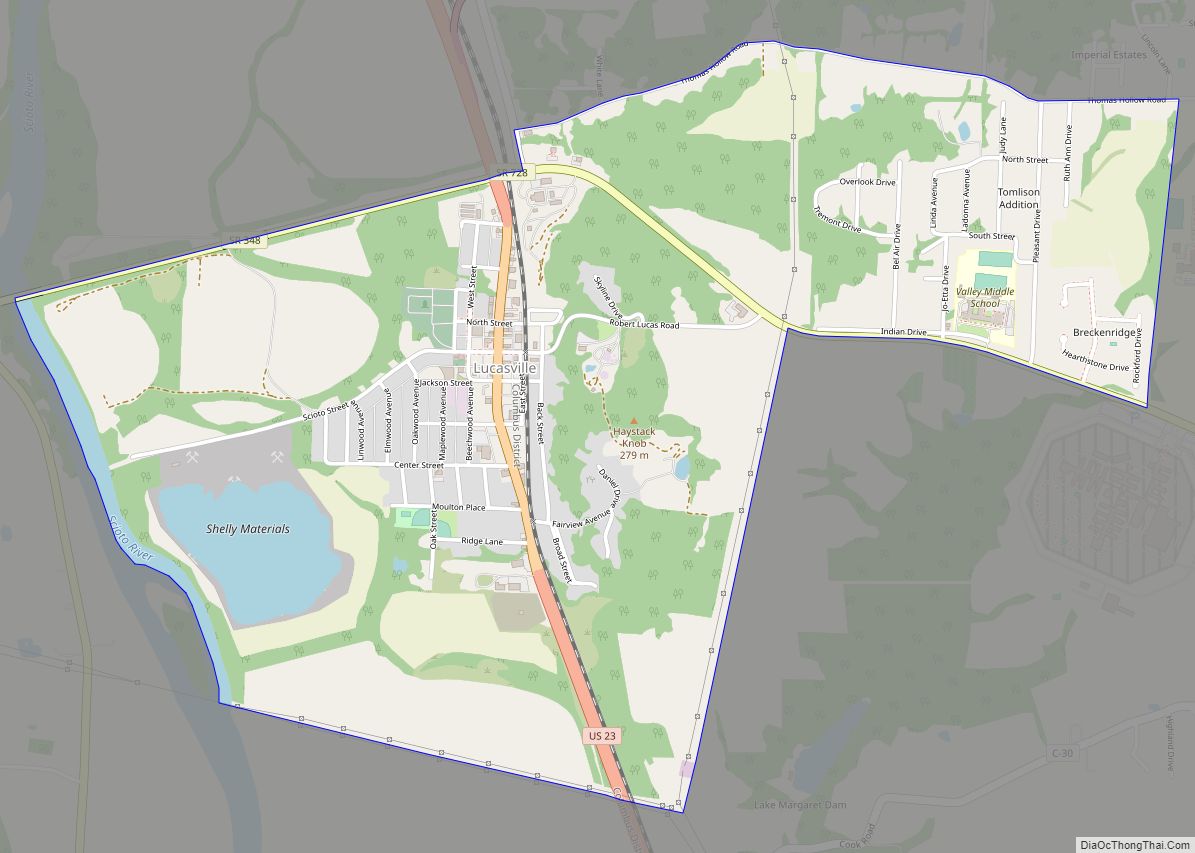 Map of Lucasville CDP