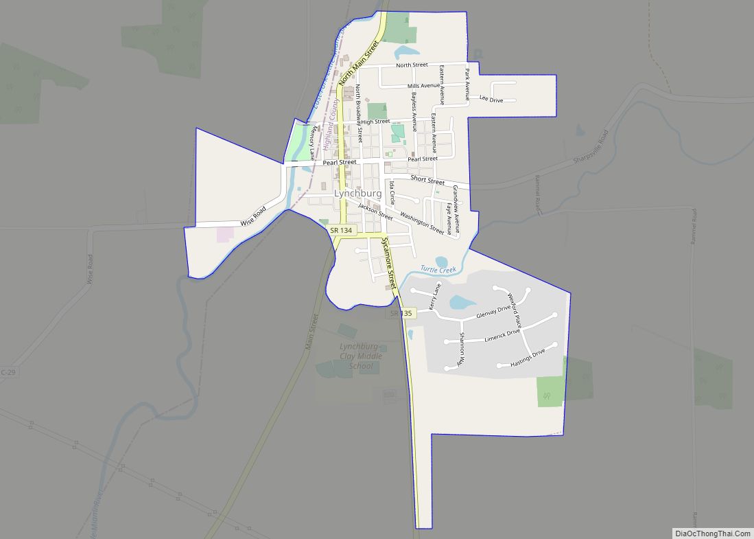 Map of Lynchburg village, Ohio