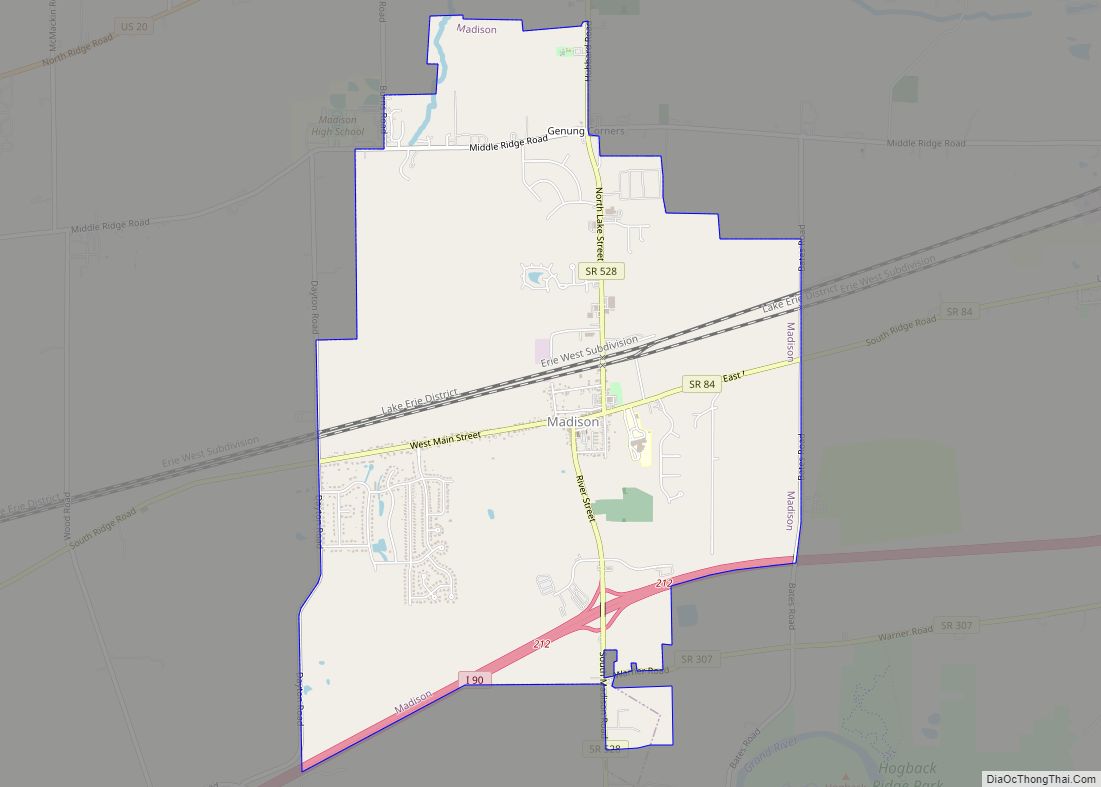 Map of Madison village, Ohio