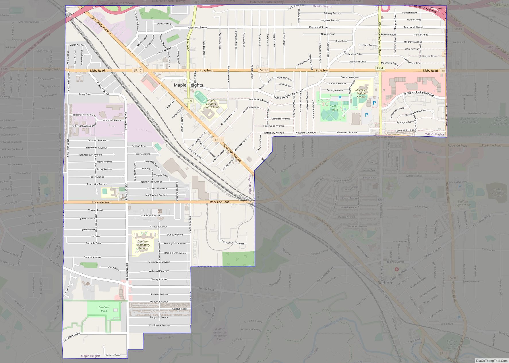 Map of Maple Heights city