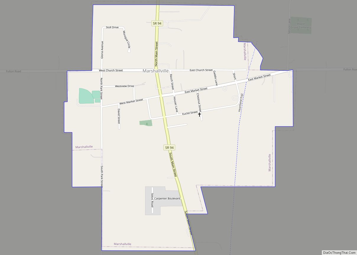 Map of Marshallville village, Ohio