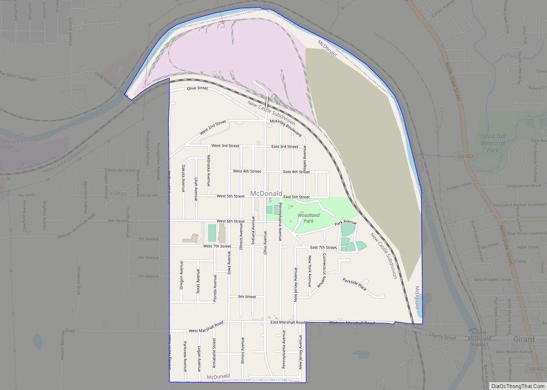Map of McDonald village, Ohio