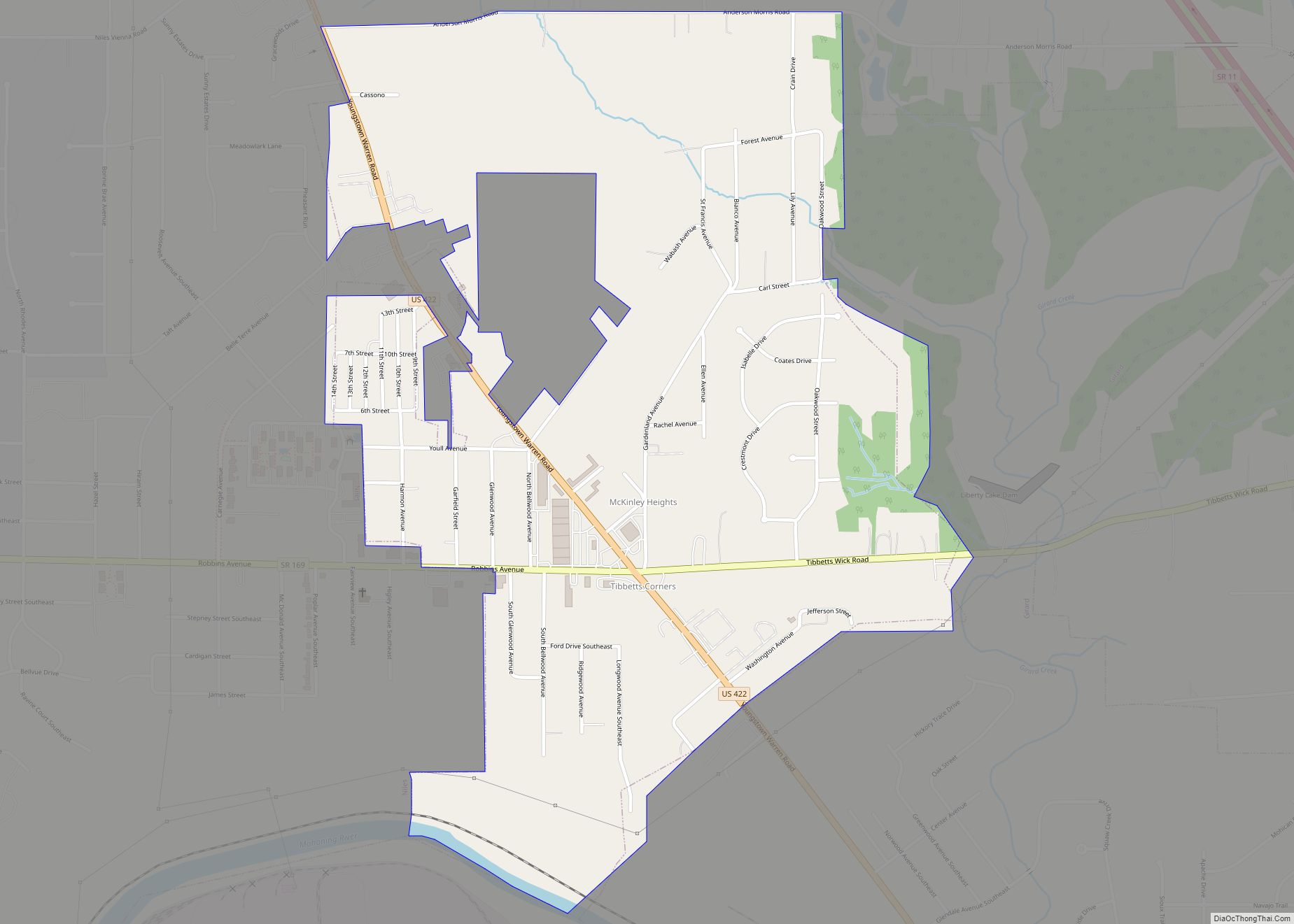 Map of McKinley Heights CDP