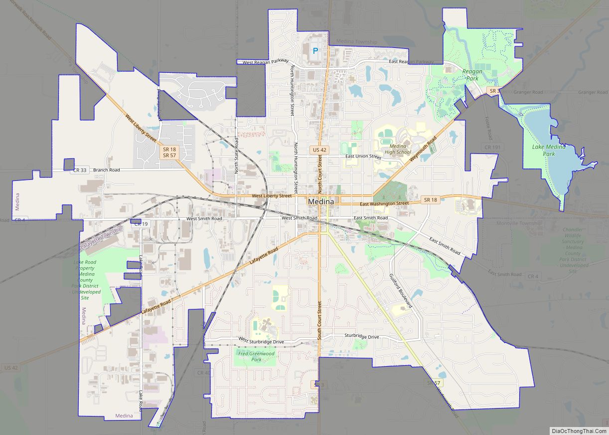Map of Medina city, Ohio
