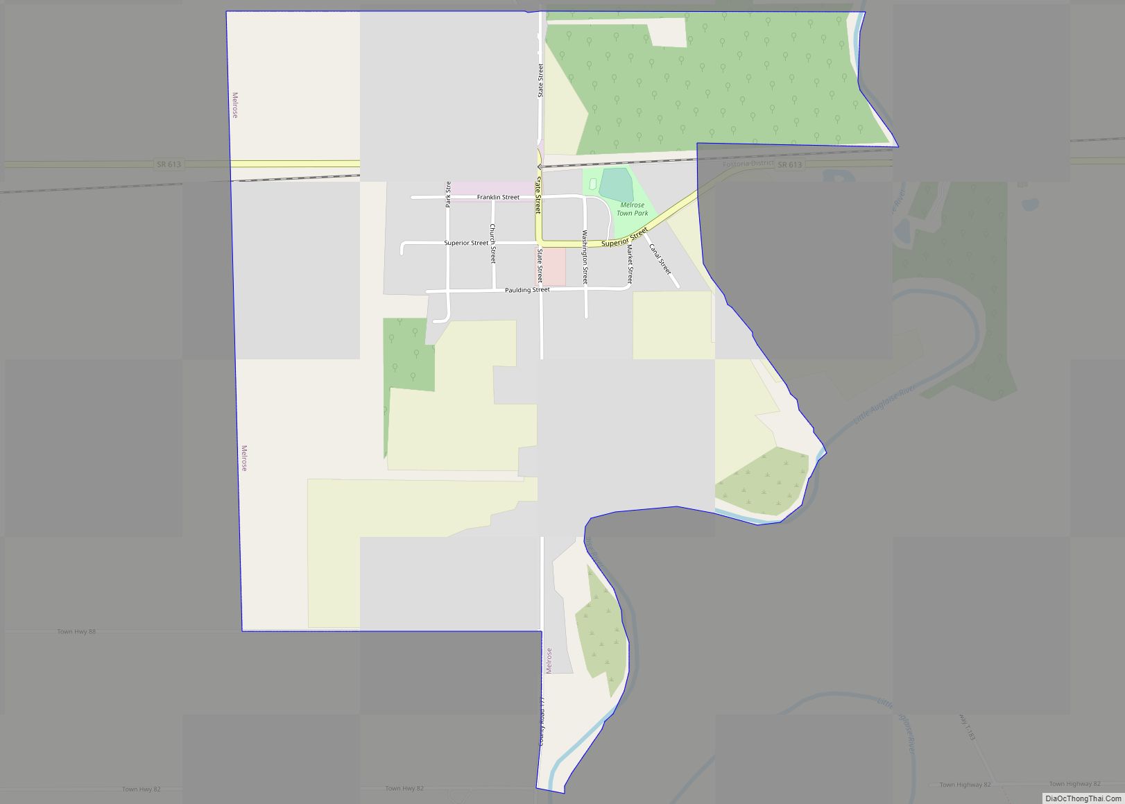 Map of Melrose village, Ohio