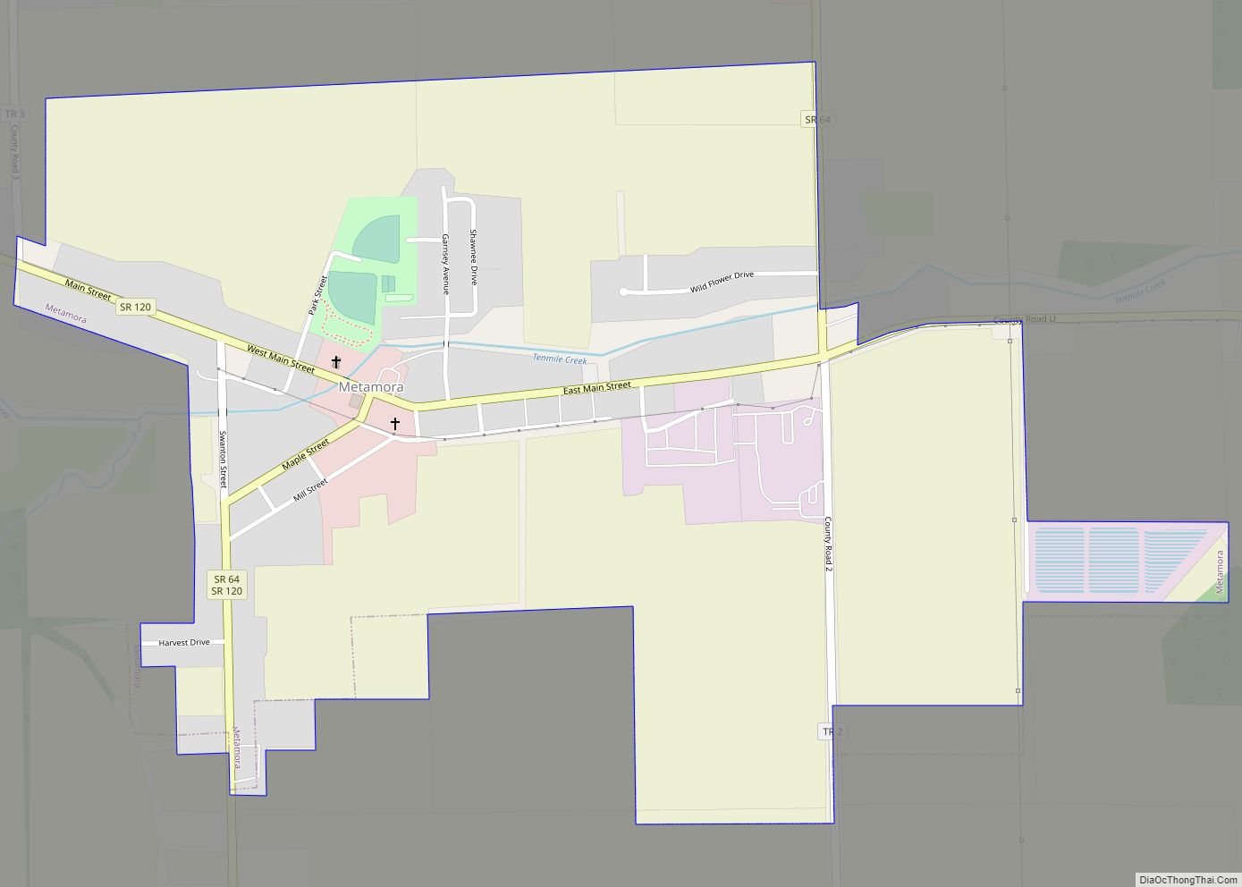 Map of Metamora village, Ohio