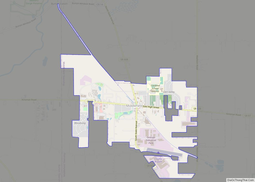 Map of Middlefield village