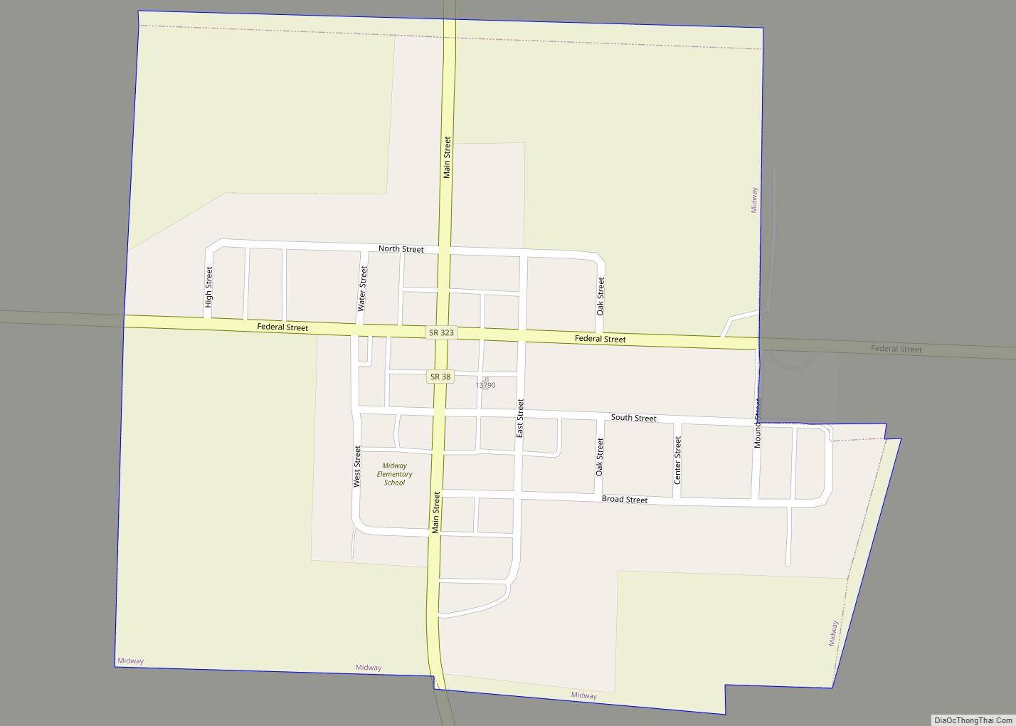 Map of Midway village, Ohio