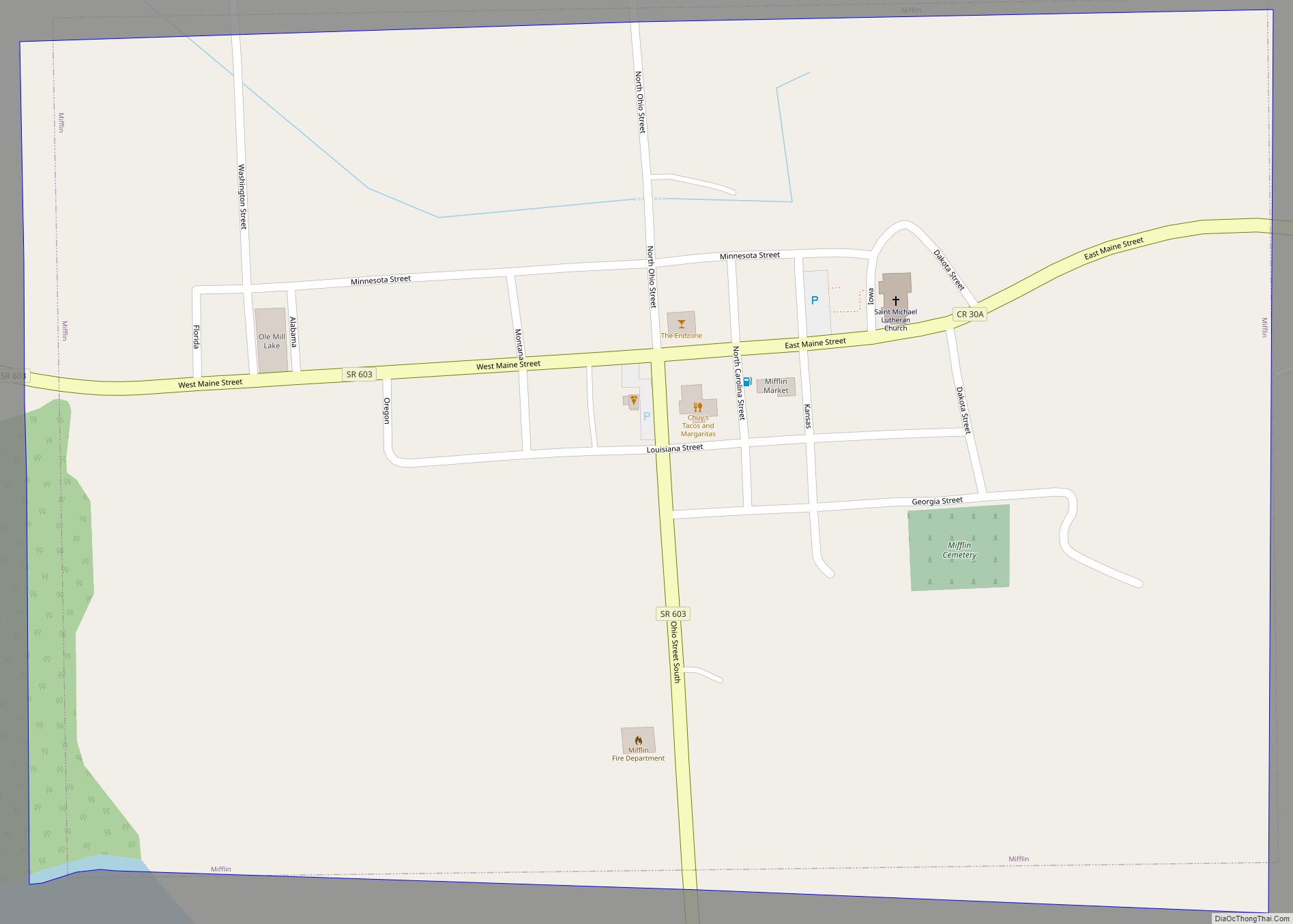 Map of Mifflin village