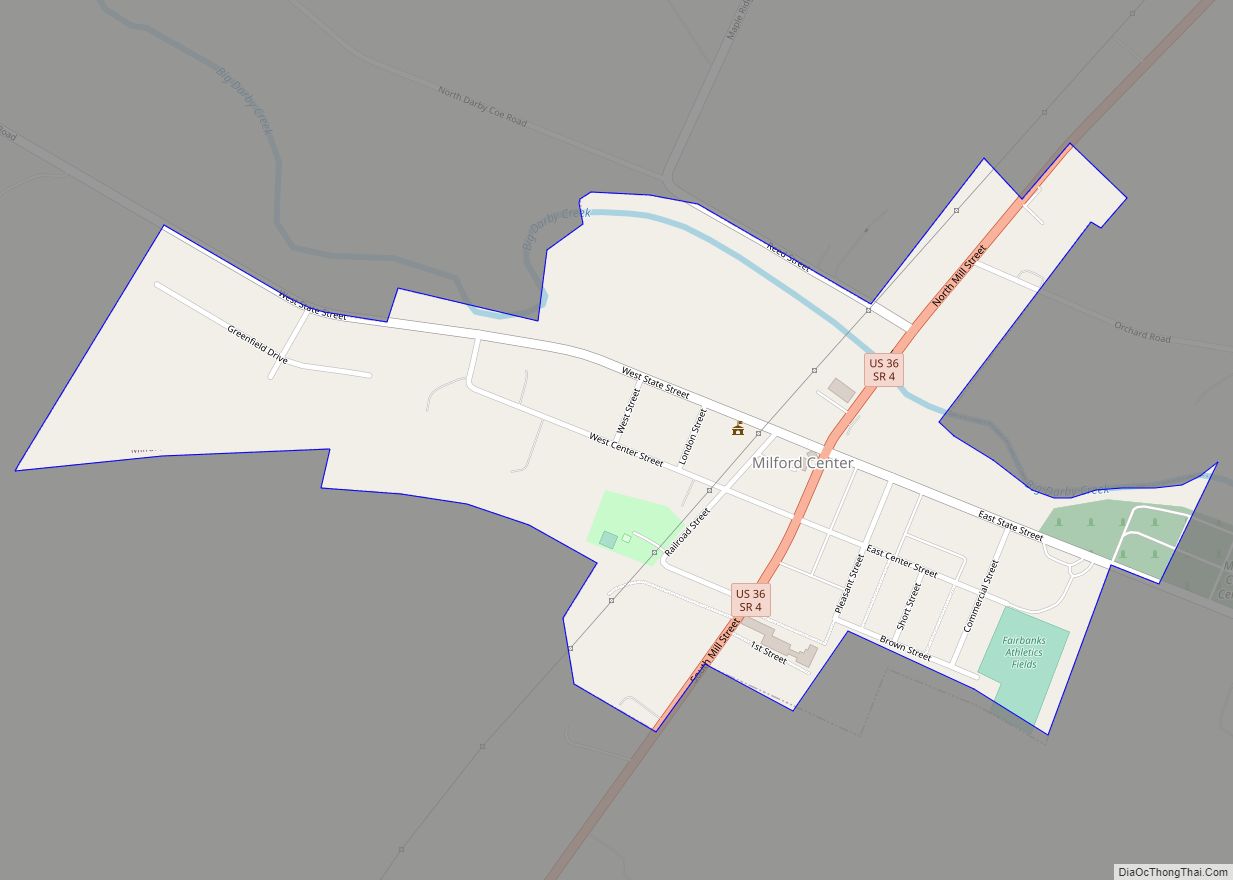 Map of Milford Center village