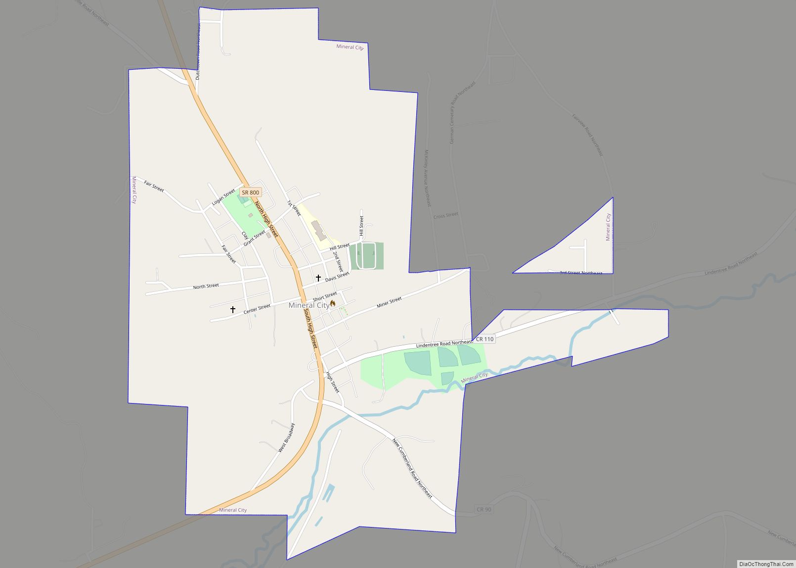 Map of Mineral City village
