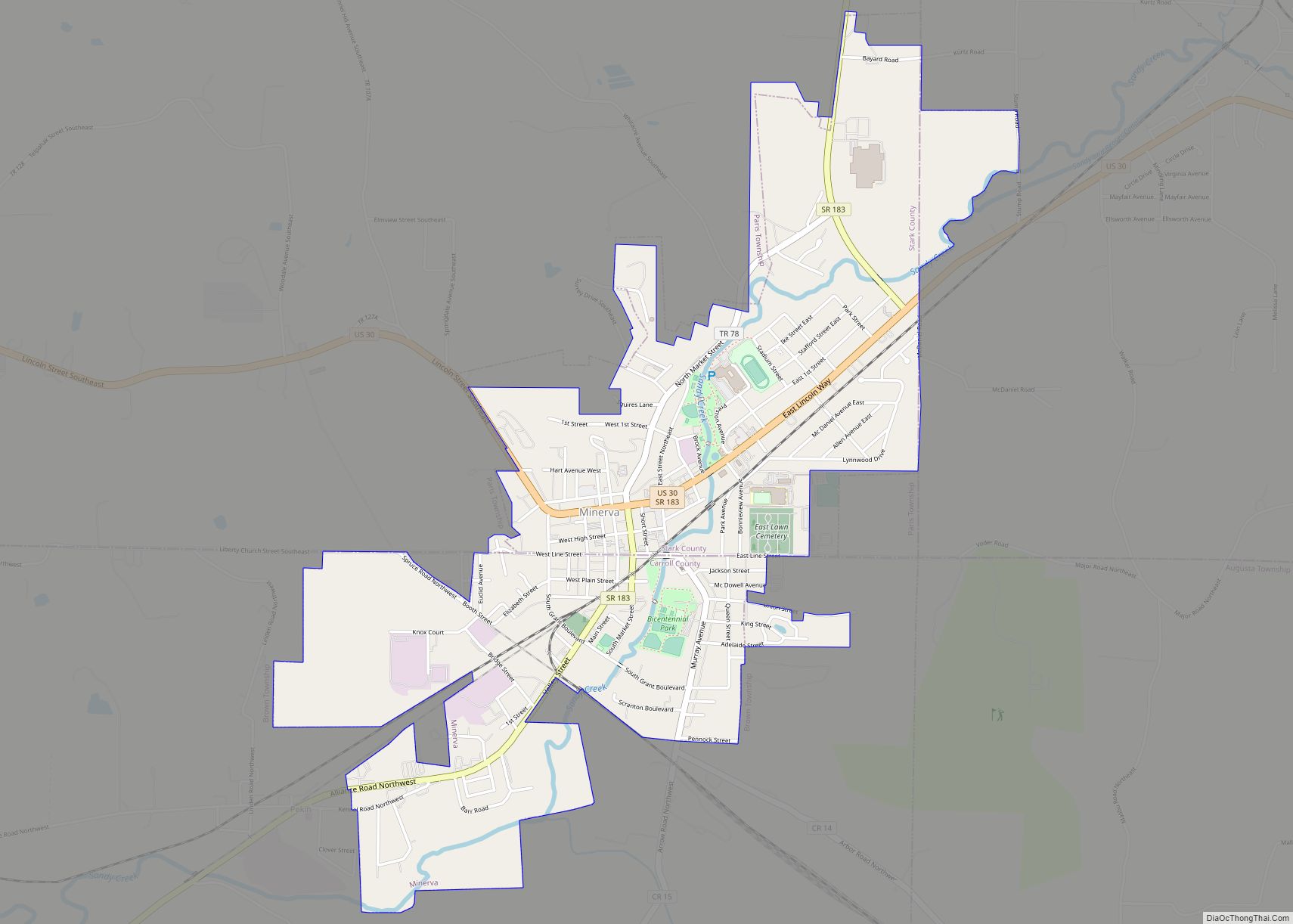 Map of Minerva village