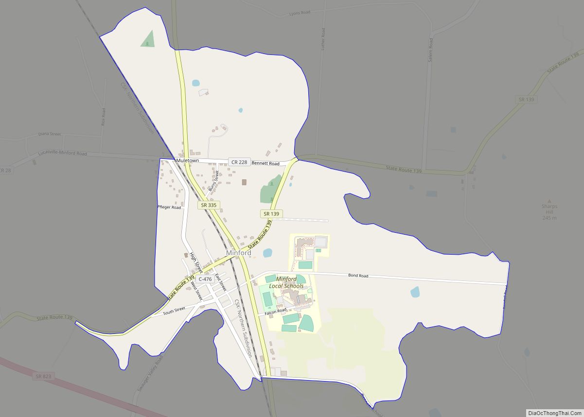 Map of Minford CDP
