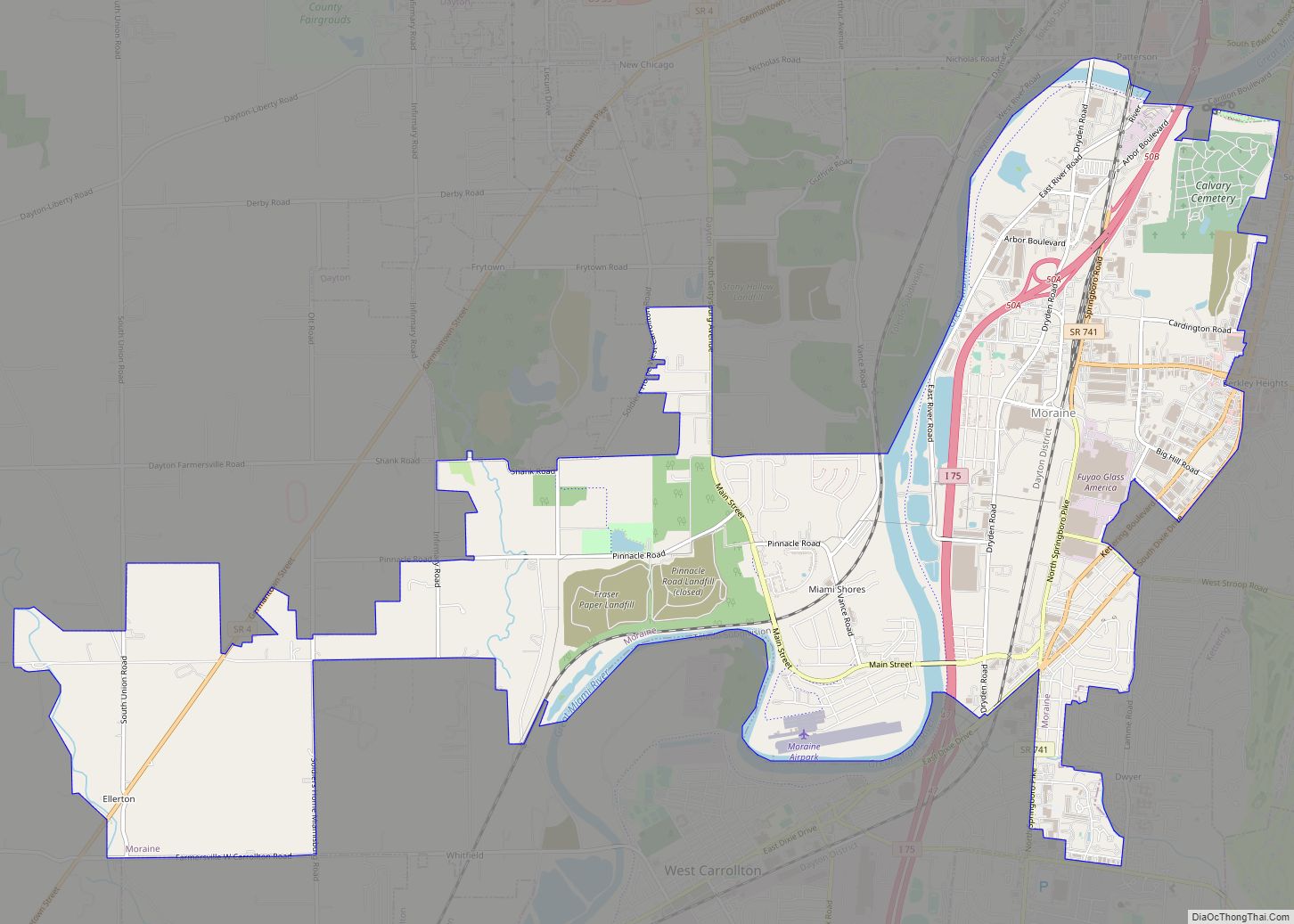 Map of Moraine city