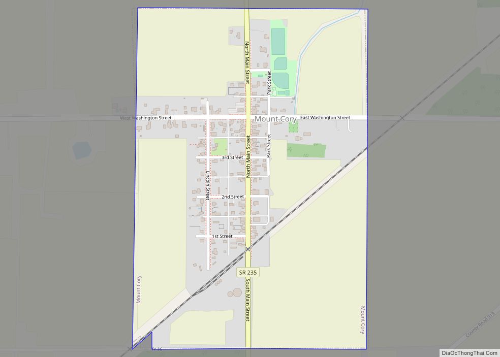 Map of Mount Cory village