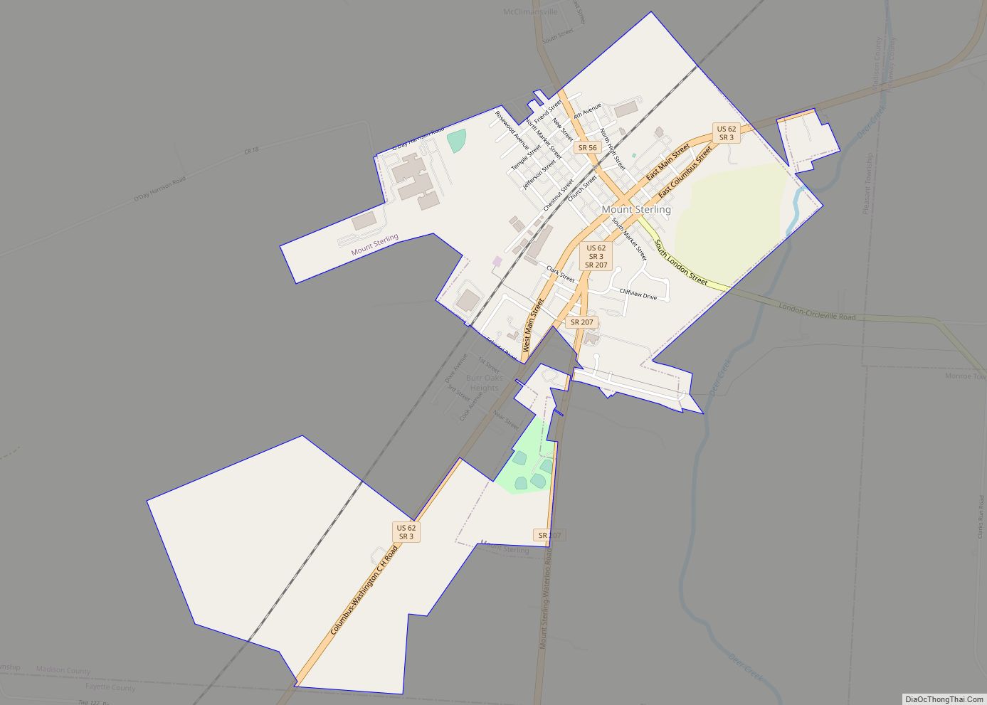 Map of Mount Sterling village, Ohio
