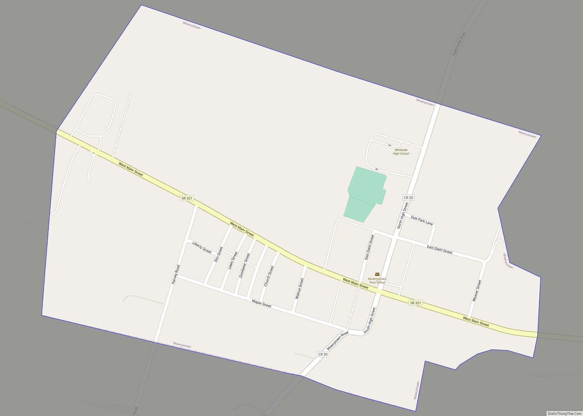 Map of Mowrystown village