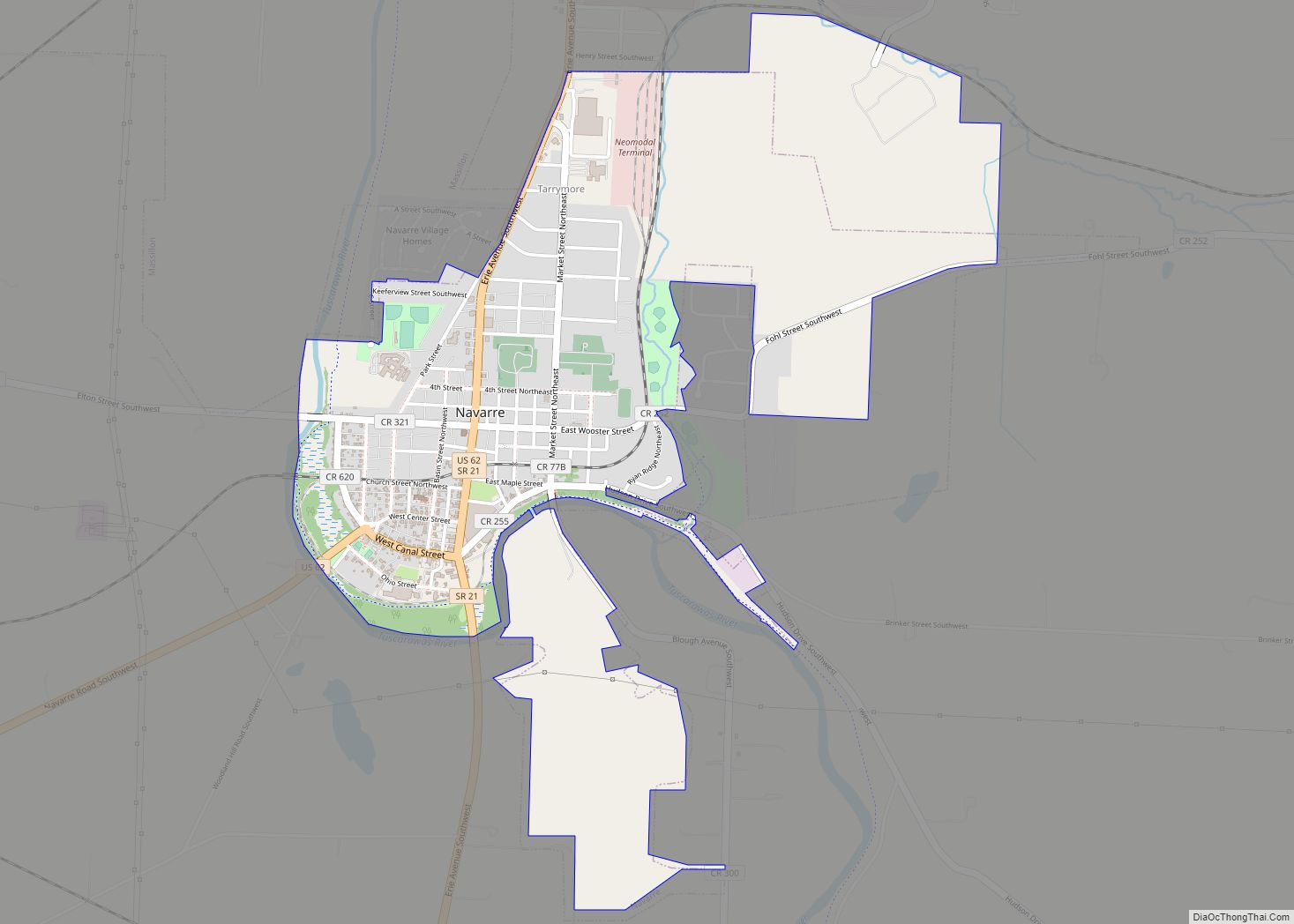 Map of Navarre village, Ohio