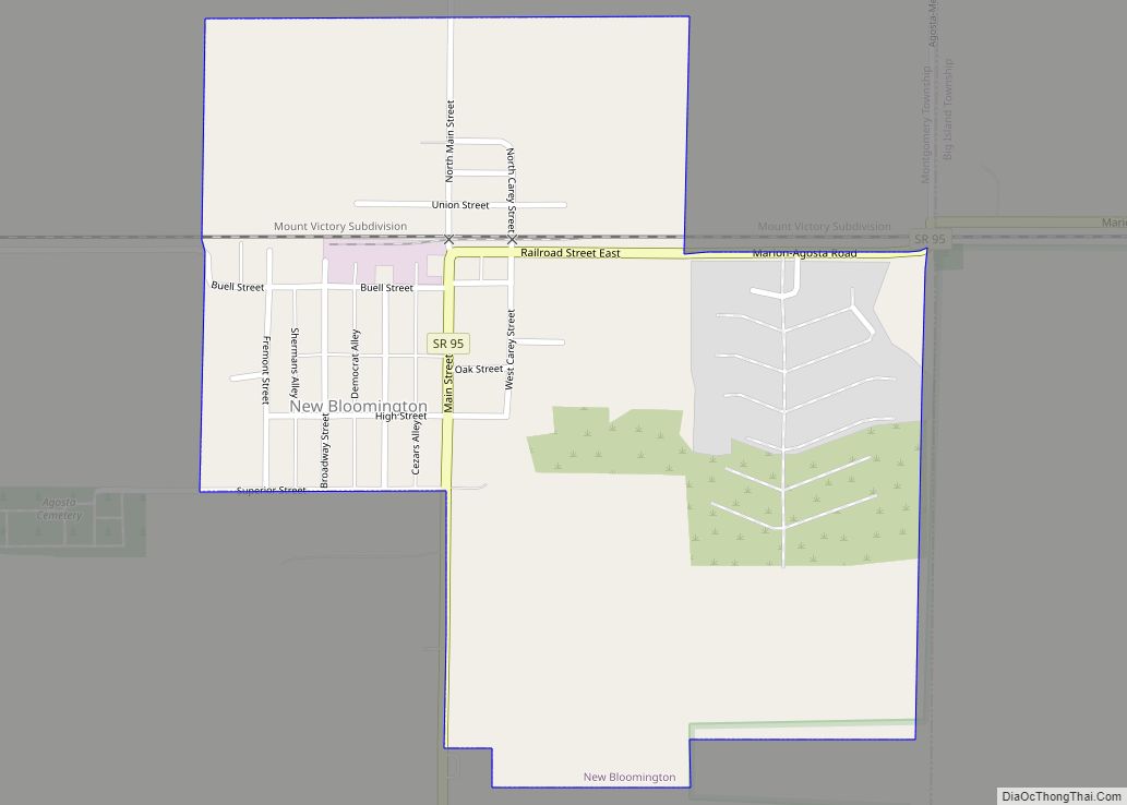 Map of New Bloomington village