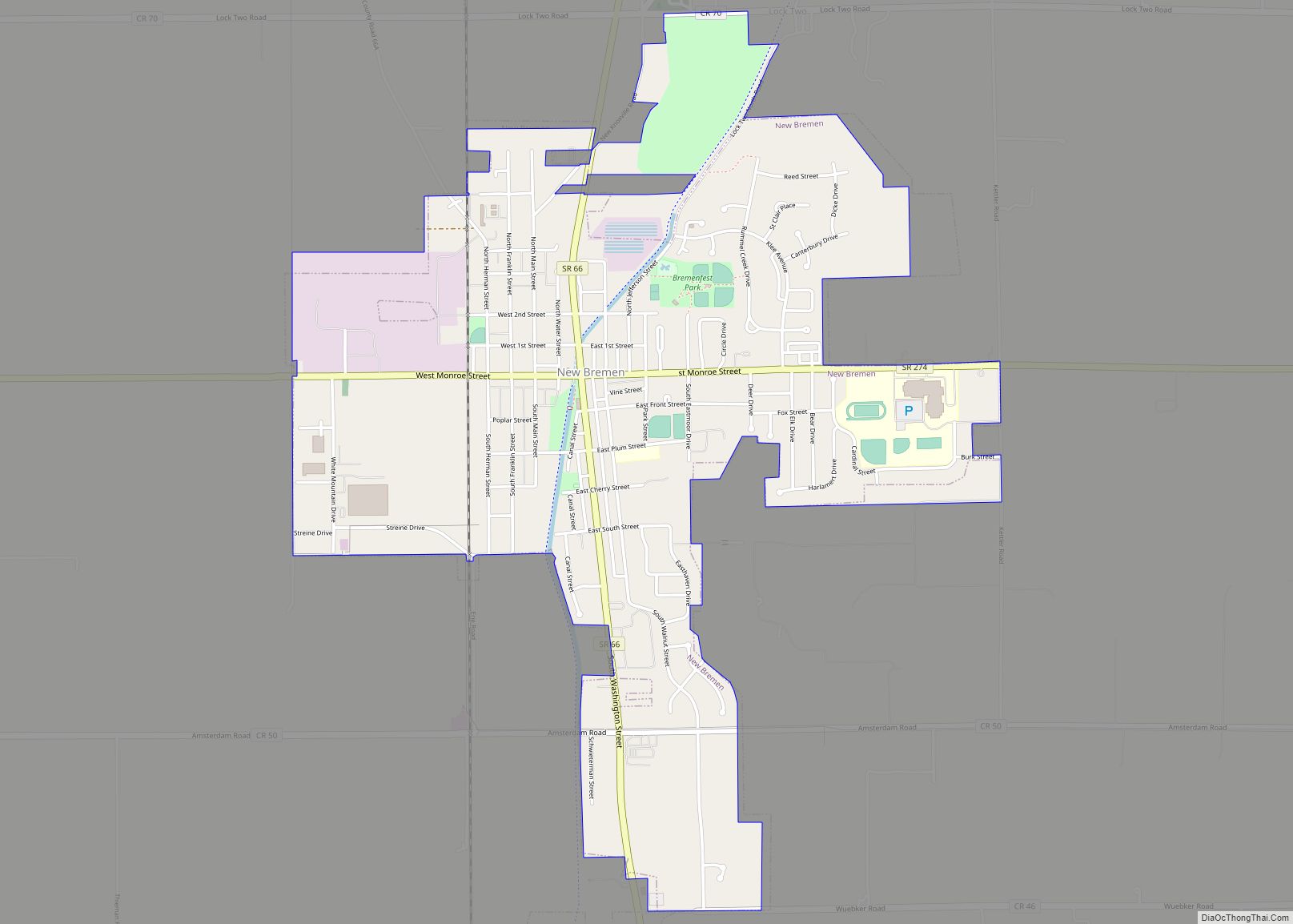 Map of New Bremen village