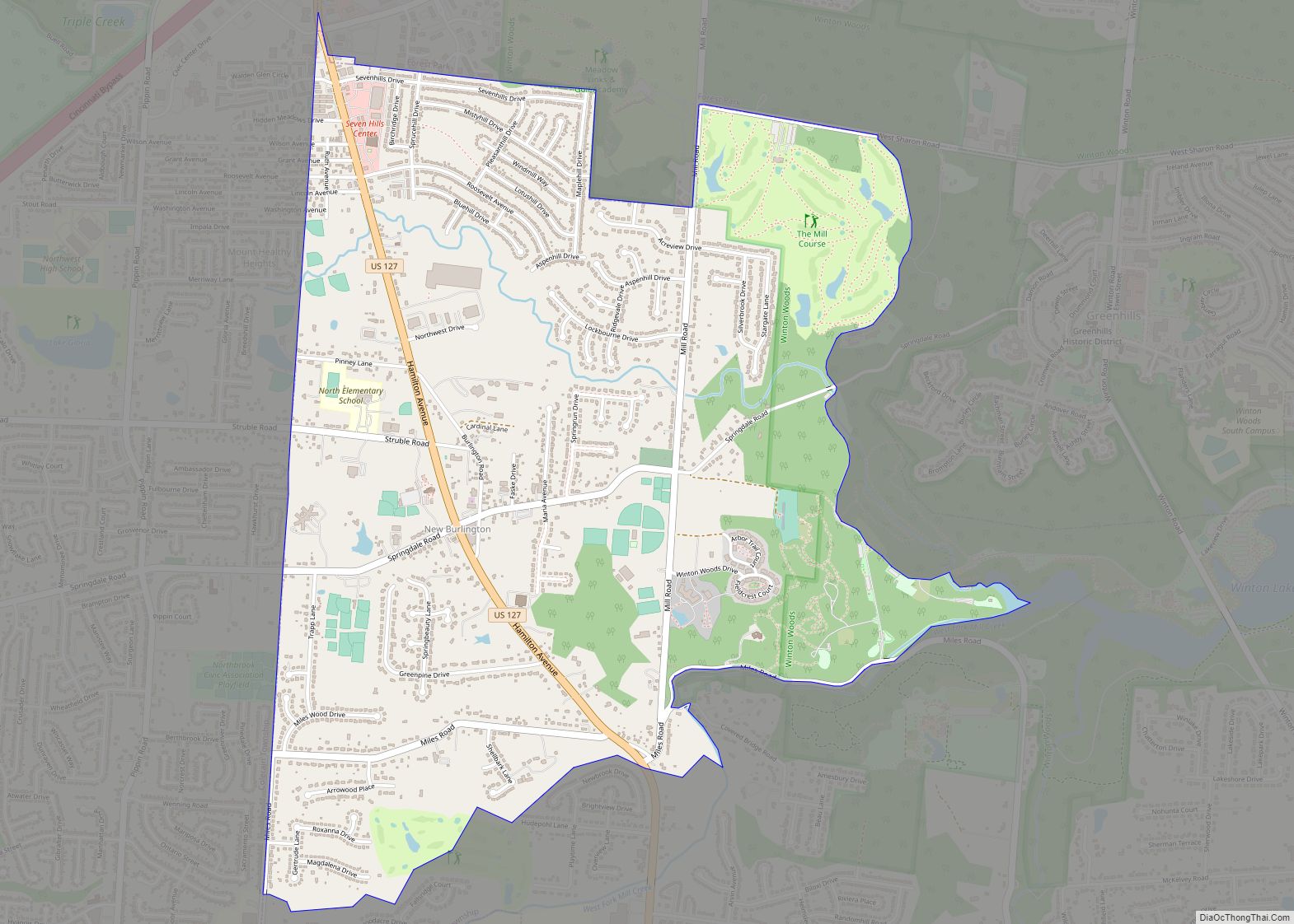 Map of New Burlington CDP