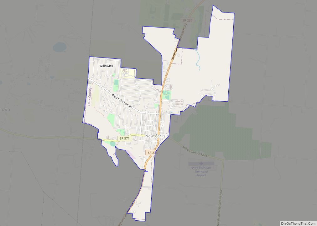 Map of New Carlisle city, Ohio