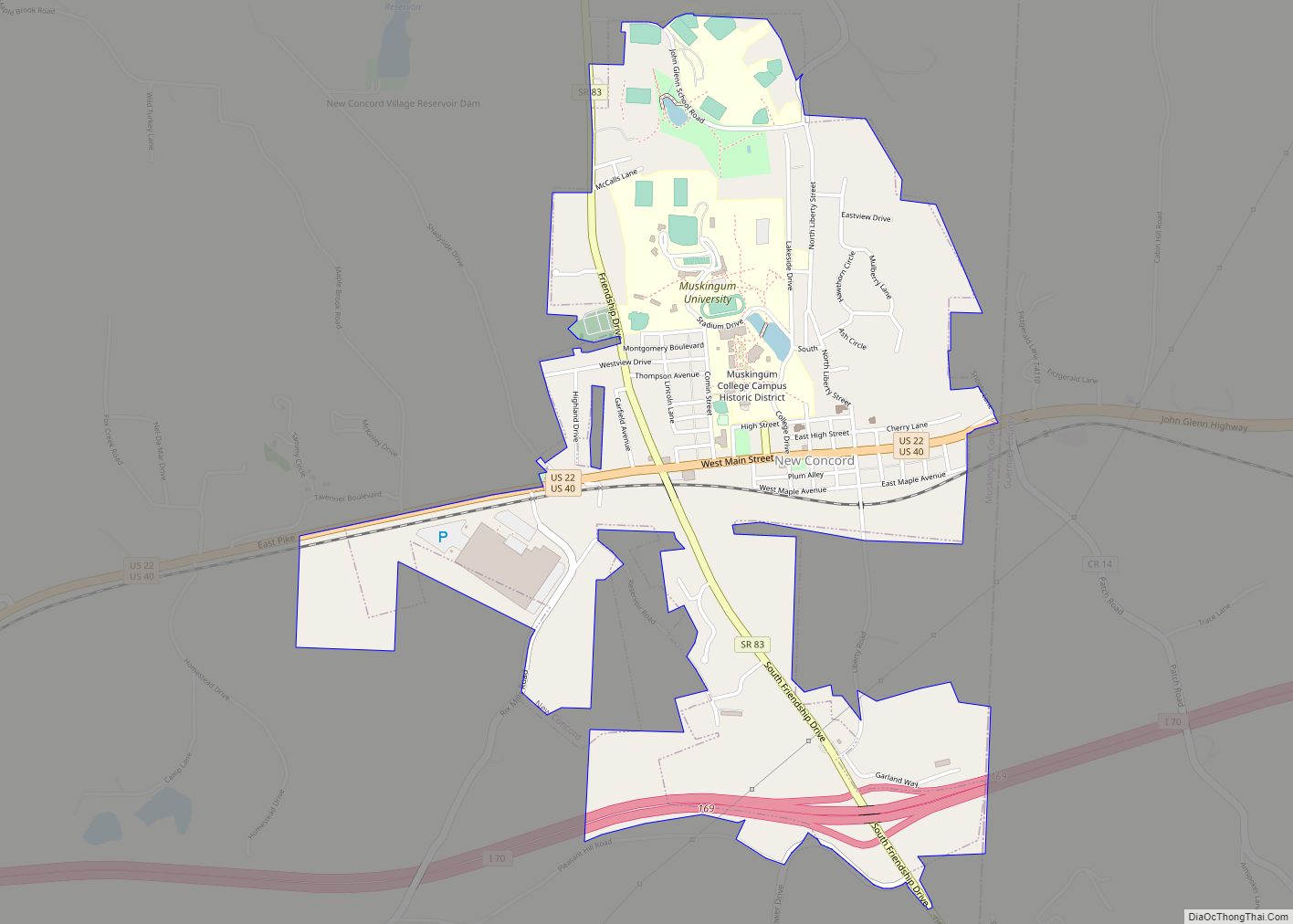 Map of New Concord village