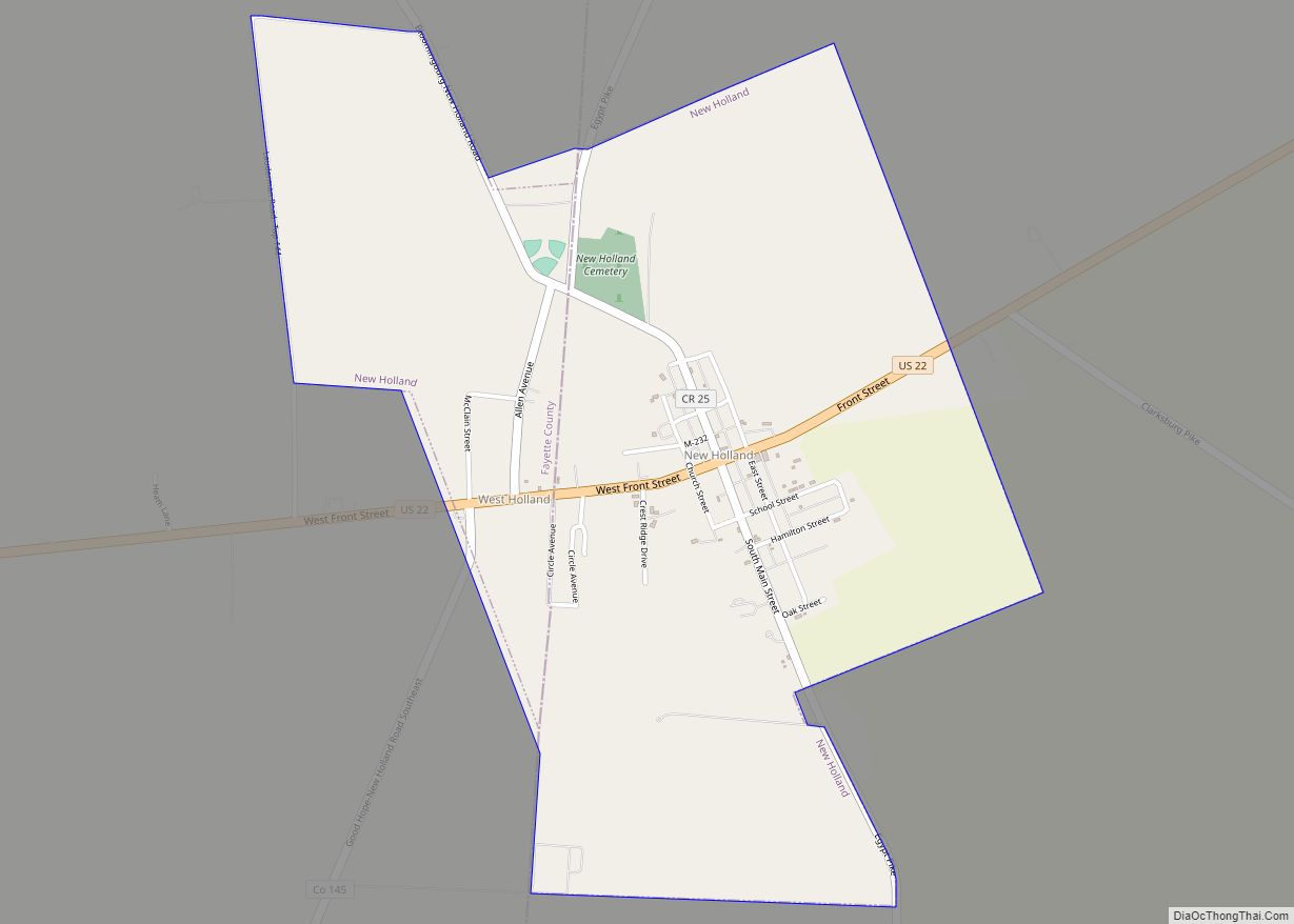 Map of New Holland village, Ohio