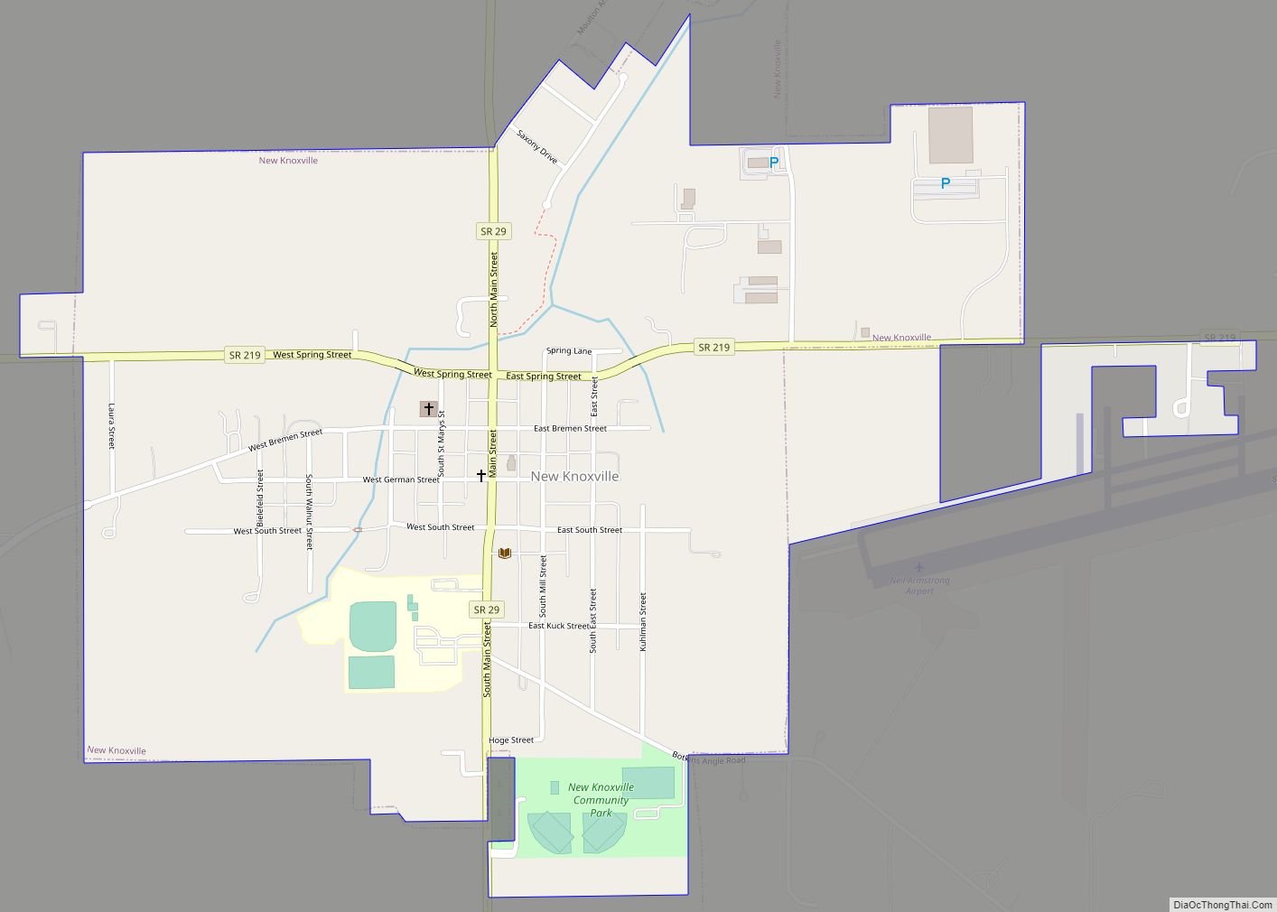 Map of New Knoxville village