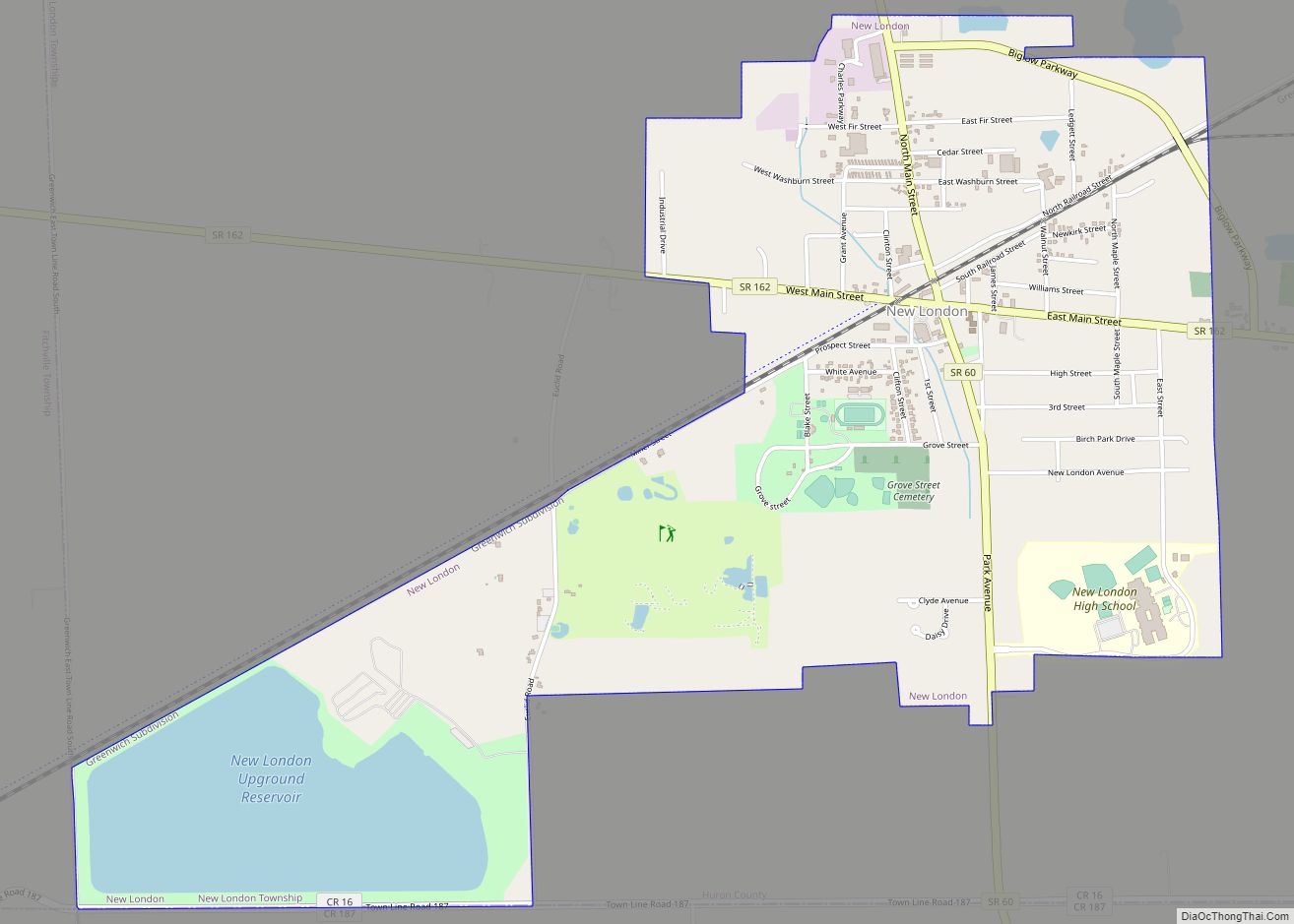 Map of New London village, Ohio